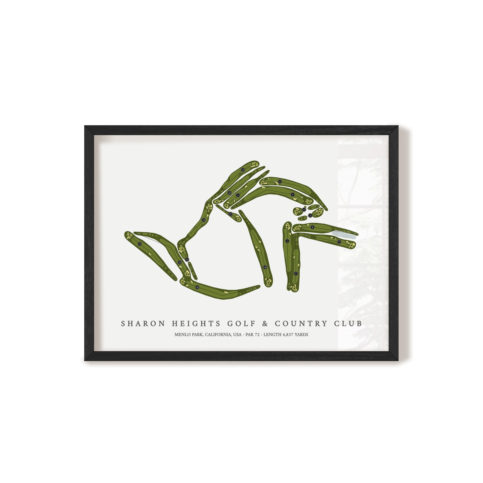 Sharon Heights Golf & Country Club | Golf Course Map | Black Frame