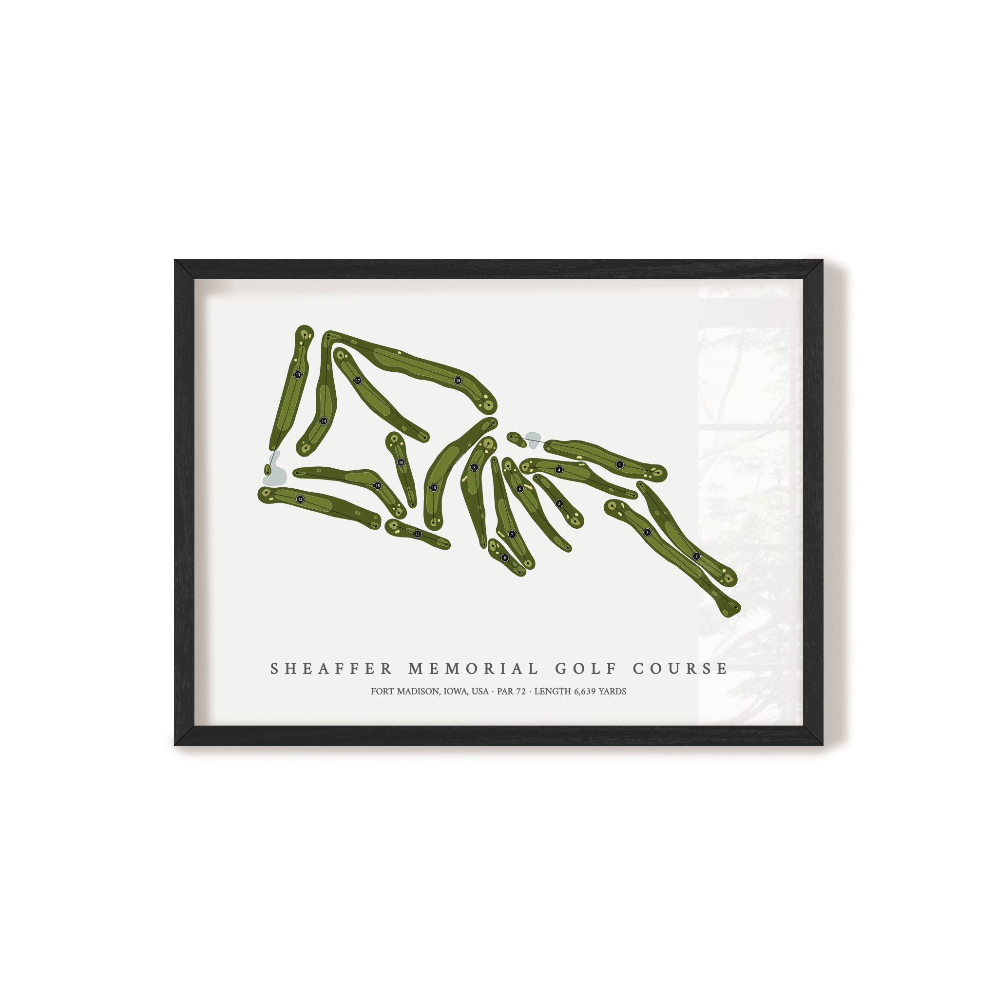 Sheaffer Memorial Golf Course | Golf Course Map | Black Frame