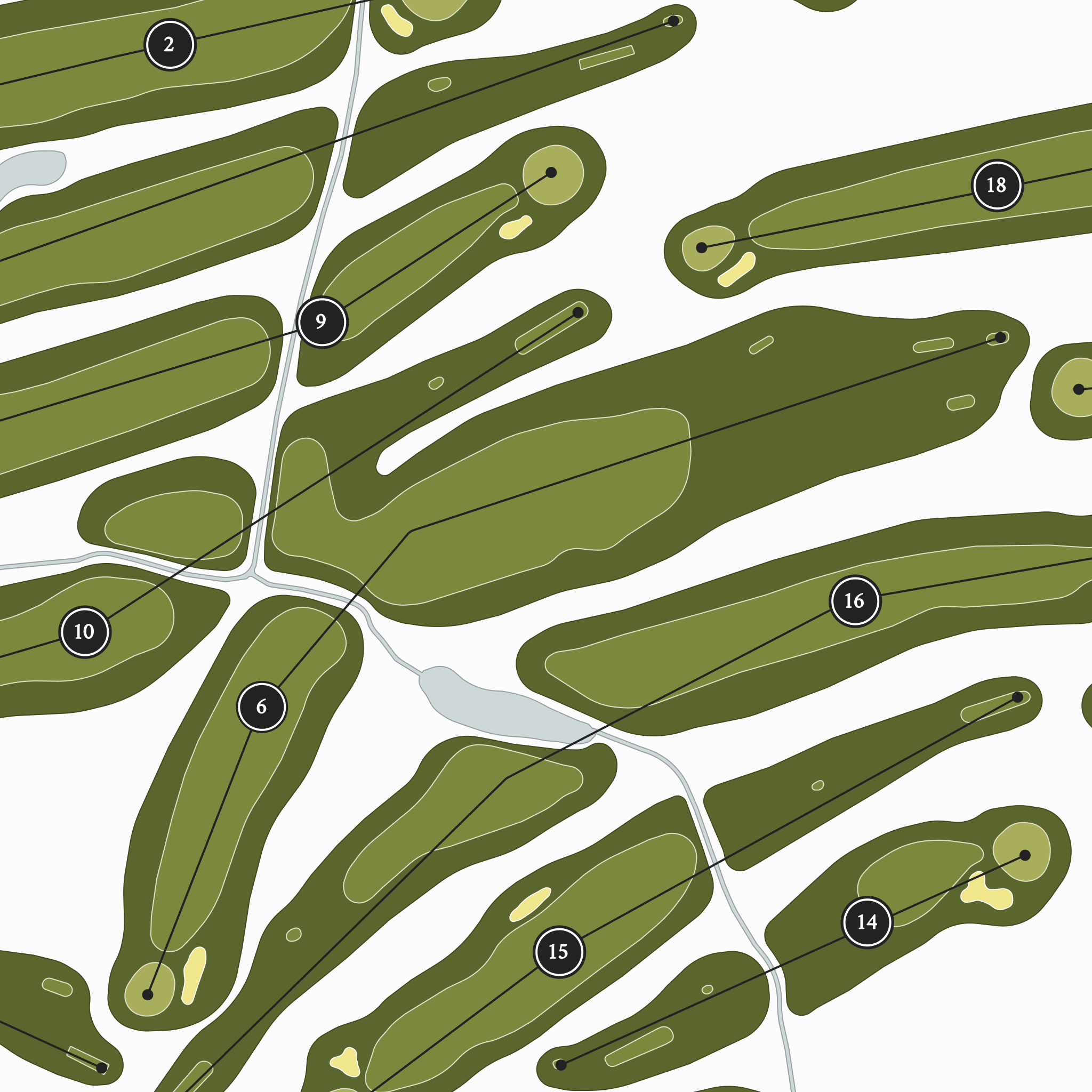 Shelridge Country Club | Golf Course Map | Close Up