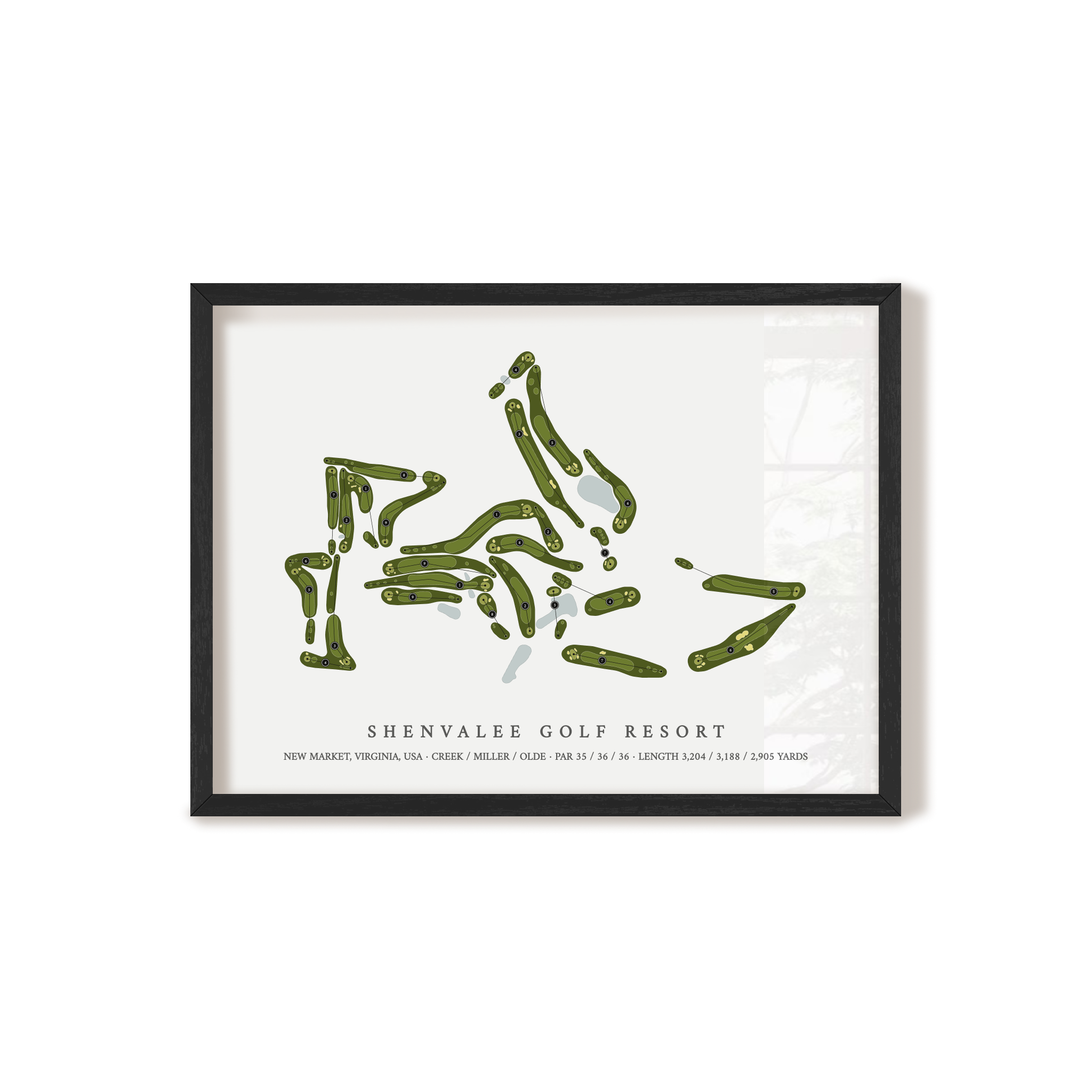Shenvalee Golf Resort | Golf Course Map | Black Frame