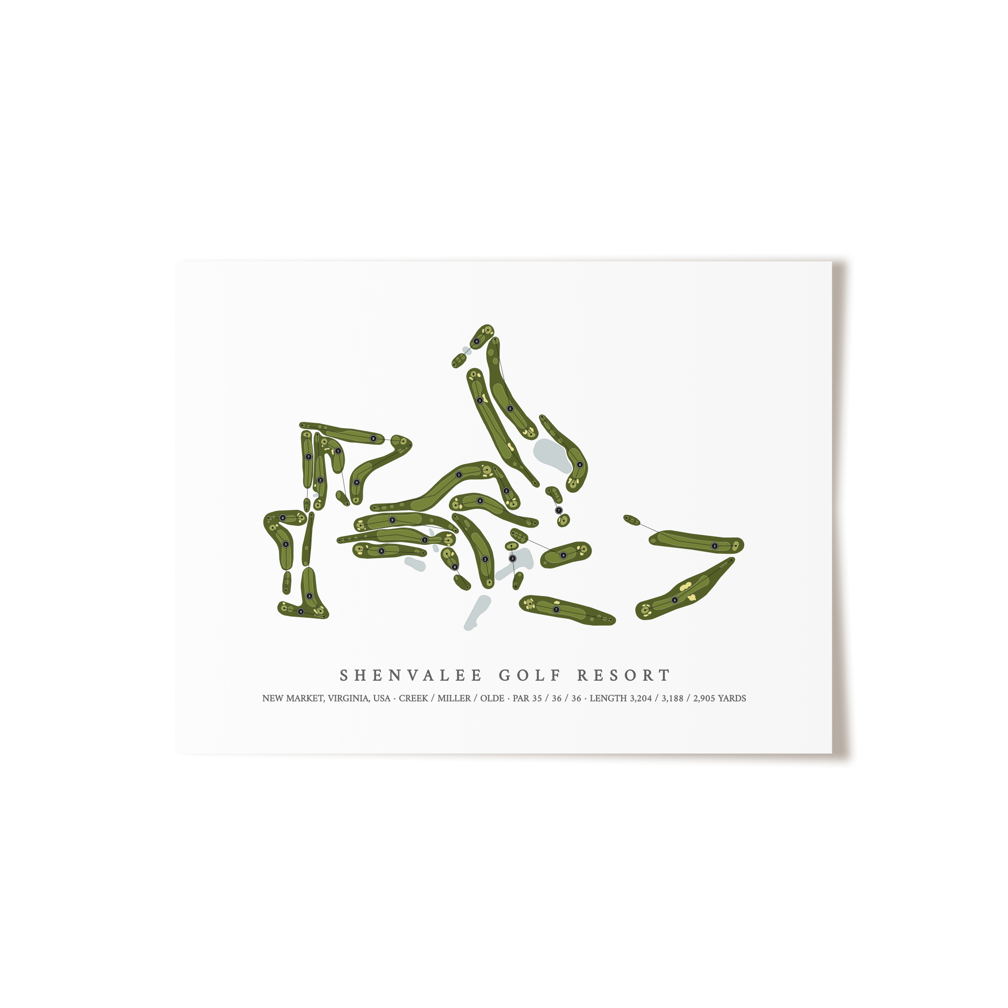 Shenvalee Golf Resort | Golf Course Map | Unframed