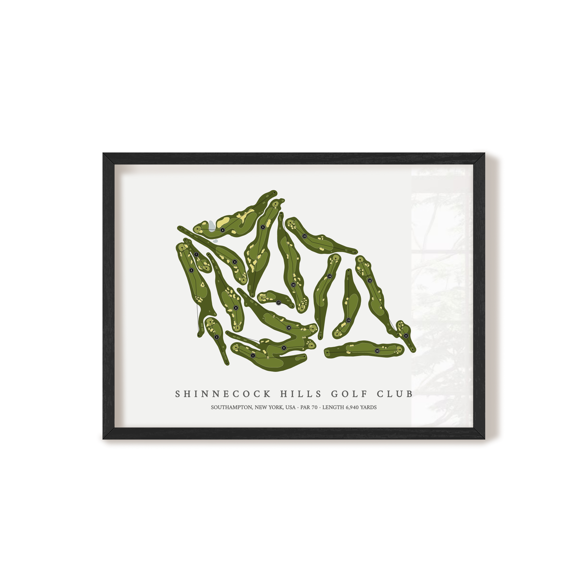 Shinnecock Hills Golf Club | Golf Course Print | Black Frame