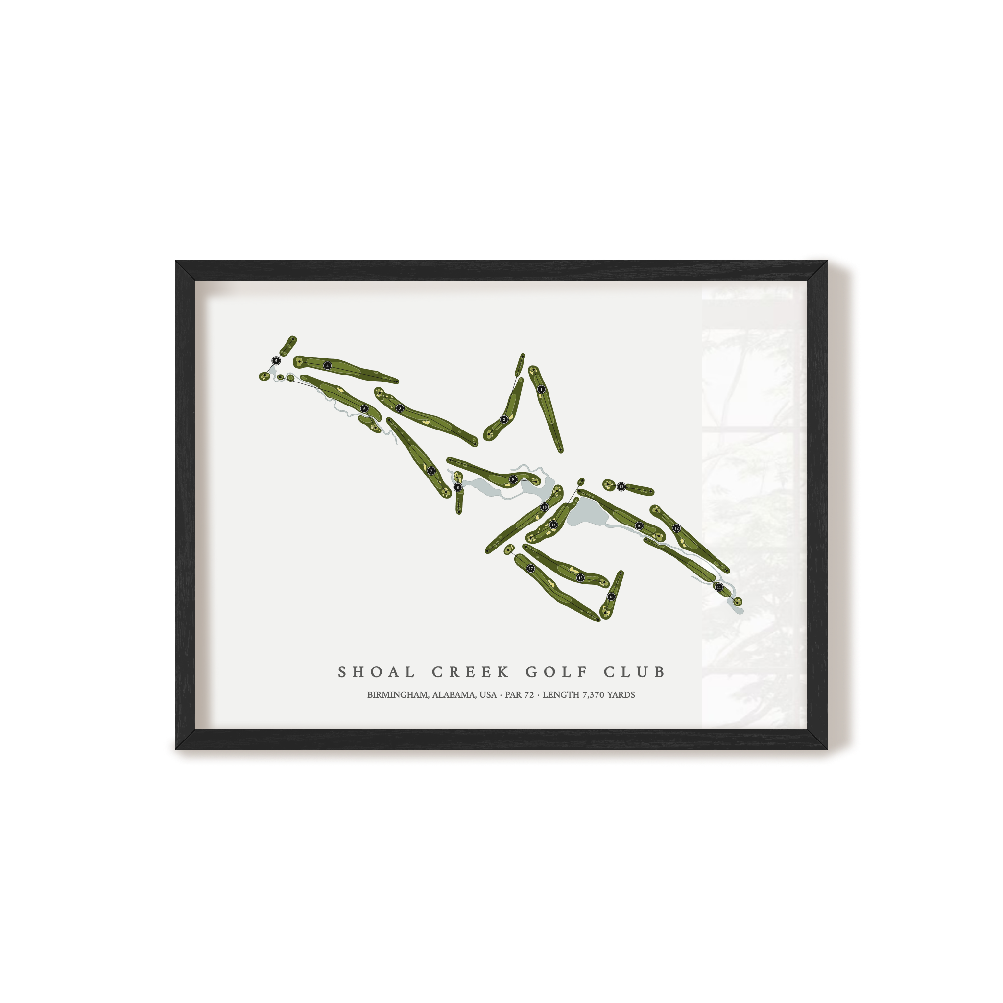 Shoal Creek Golf Club | Golf Course Map | Black Frame