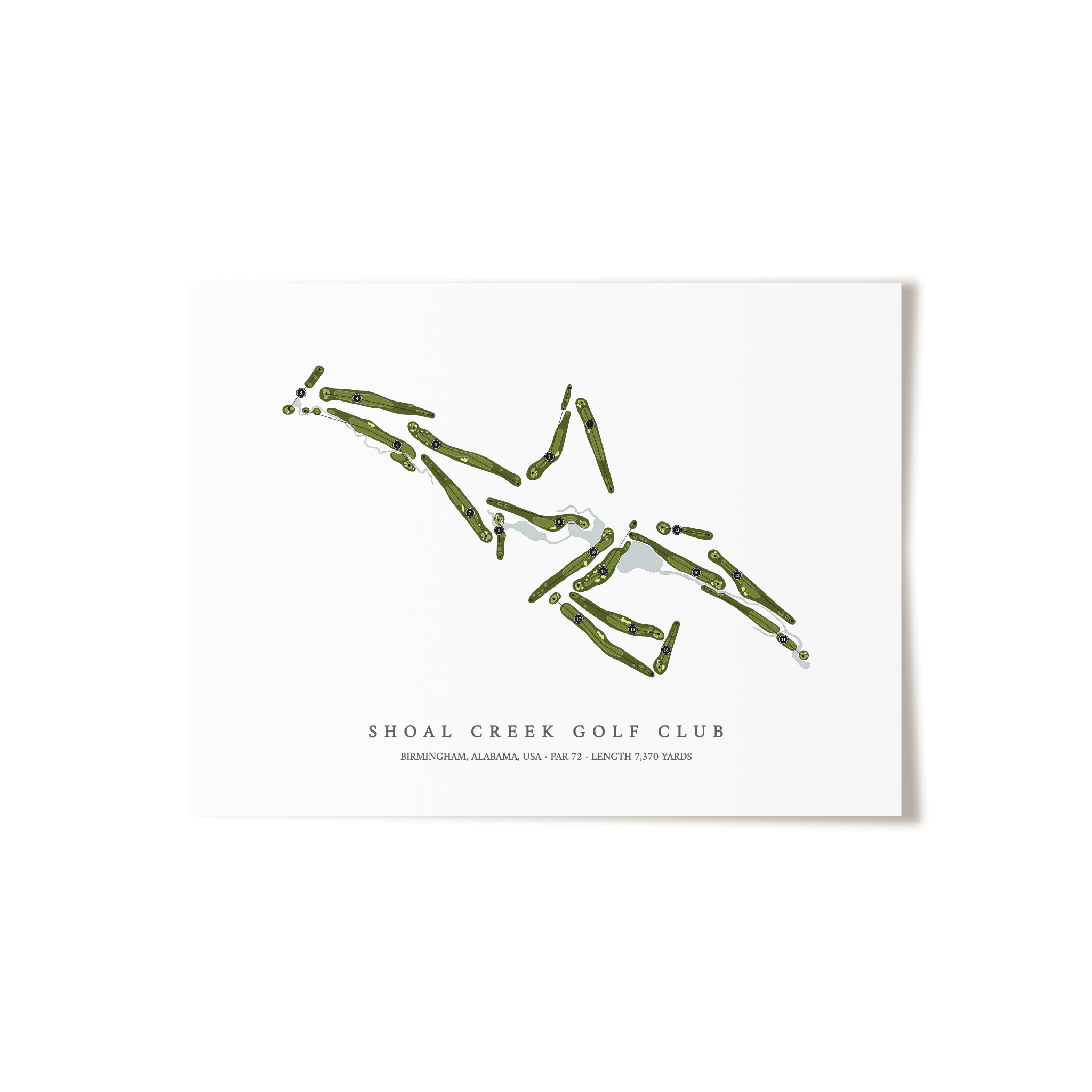 Shoal Creek Golf Club | Golf Course Map | Unframed