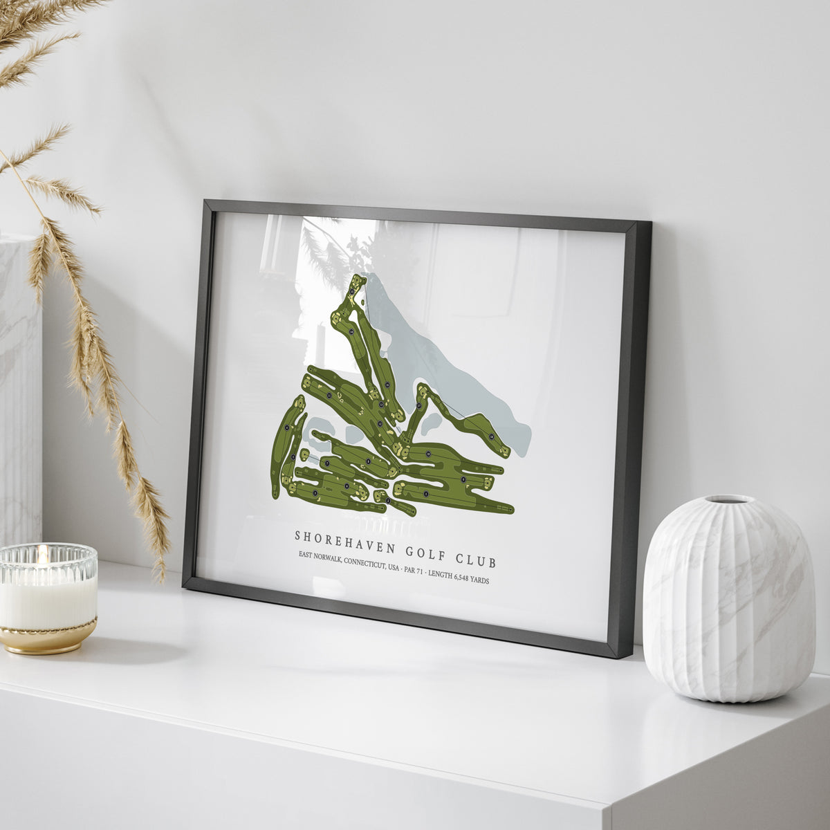 Shorehaven Golf Club | Golf Course Print | On Table