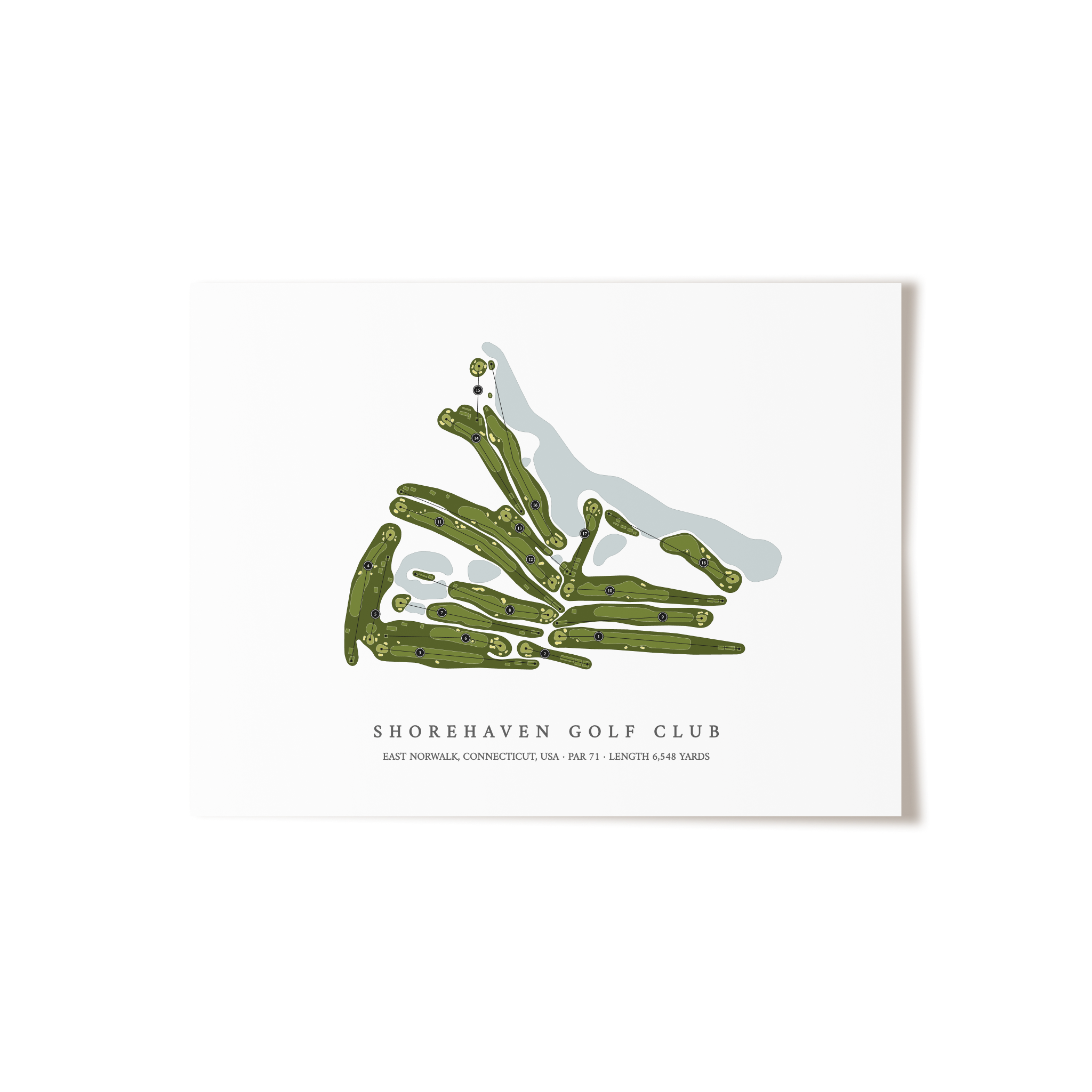 Shorehaven Golf Club | Golf Course Map | Unframed