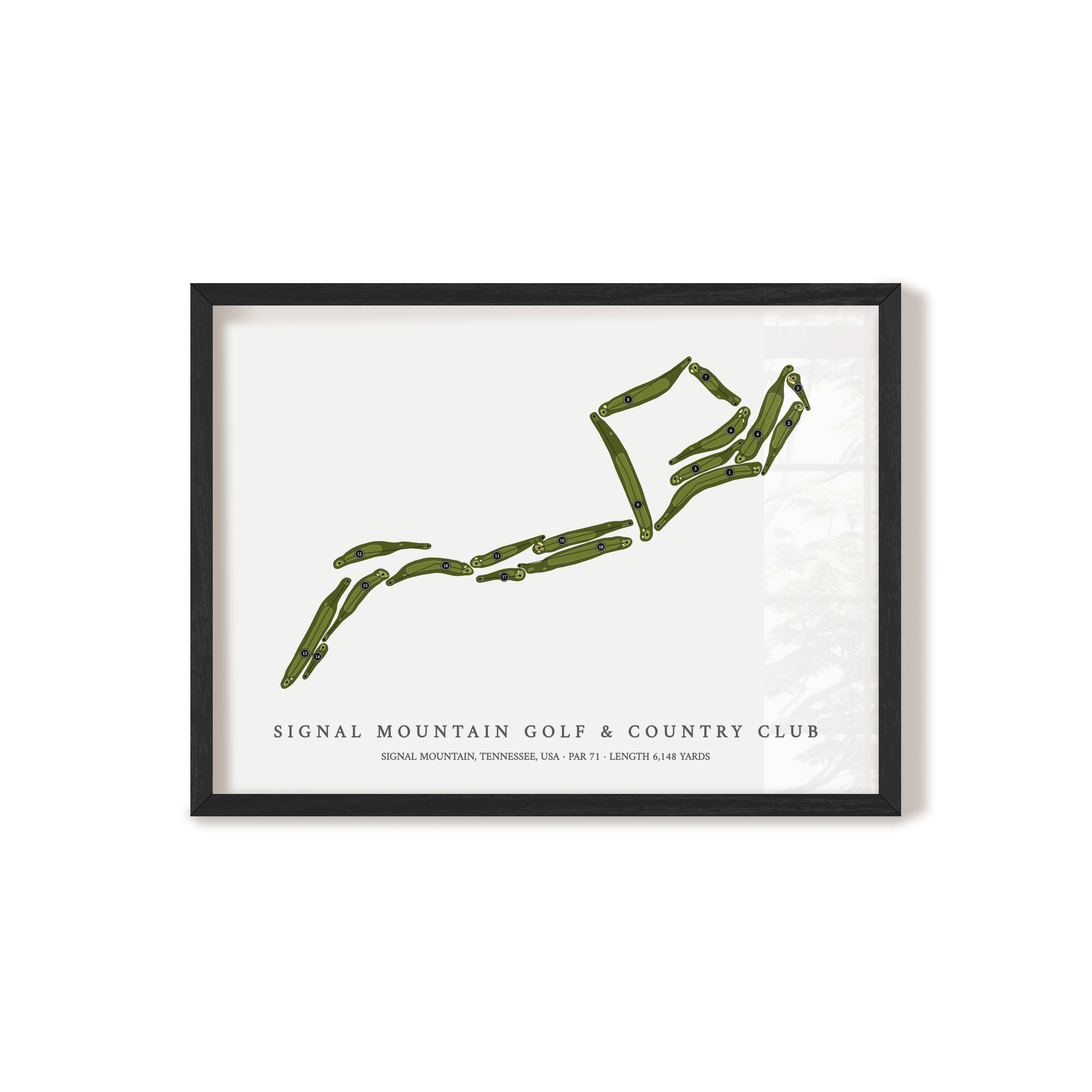 Signal Mountain Golf & Country Club | Golf Course Map | Black Frame