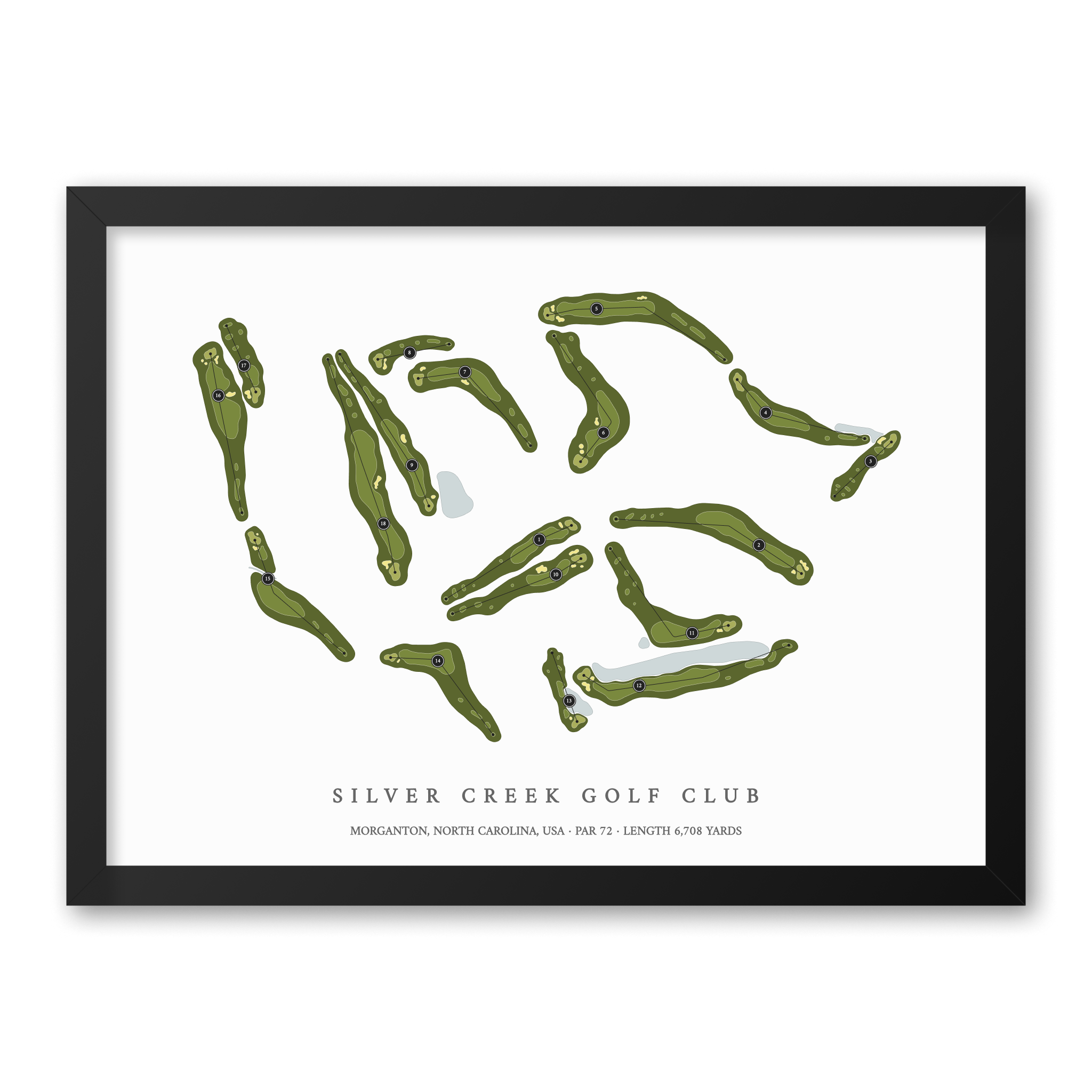 Silver Creek Golf Club | Golf Course Print | Black Frame