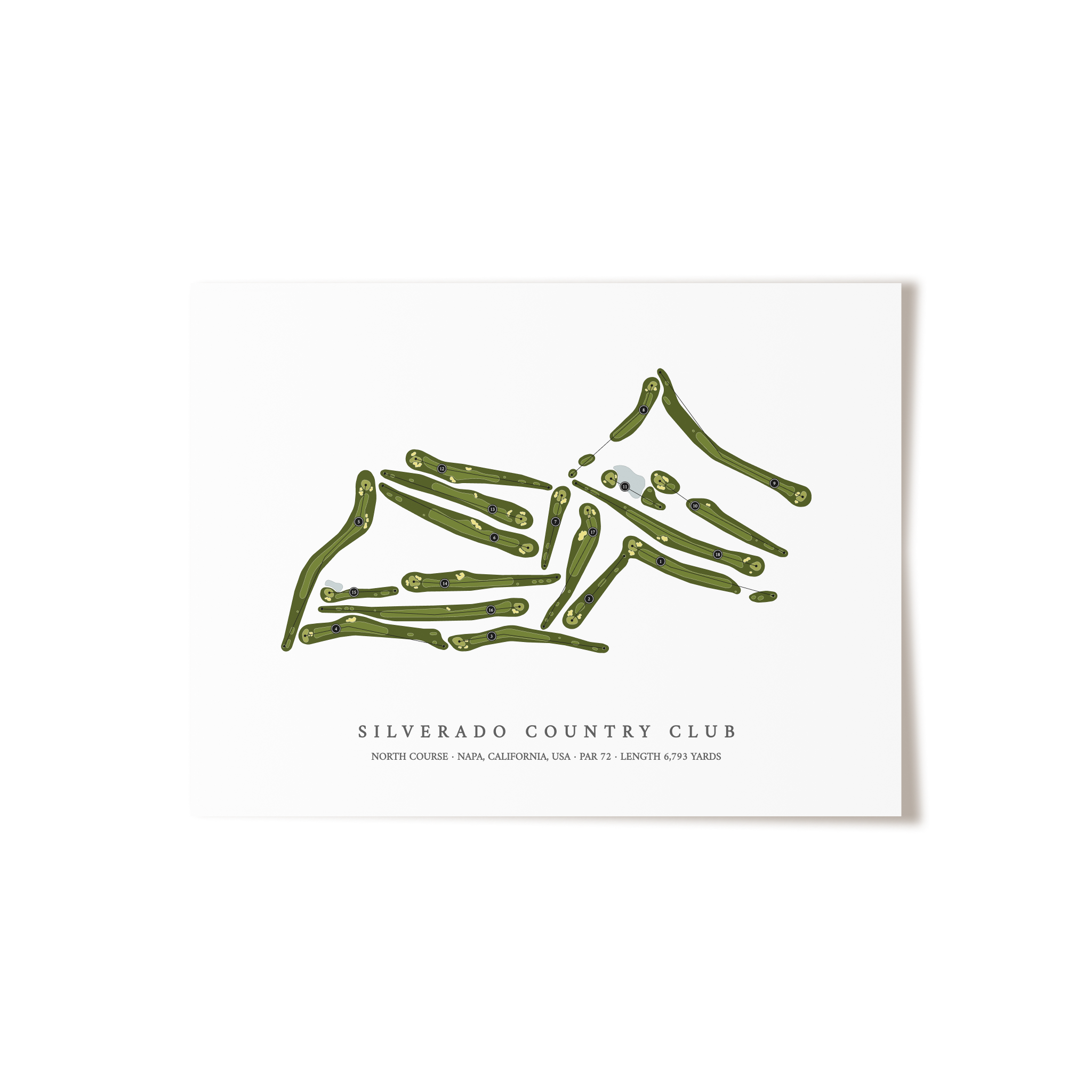Silverado Country Club - North Course | Golf Course Map | Unframed
