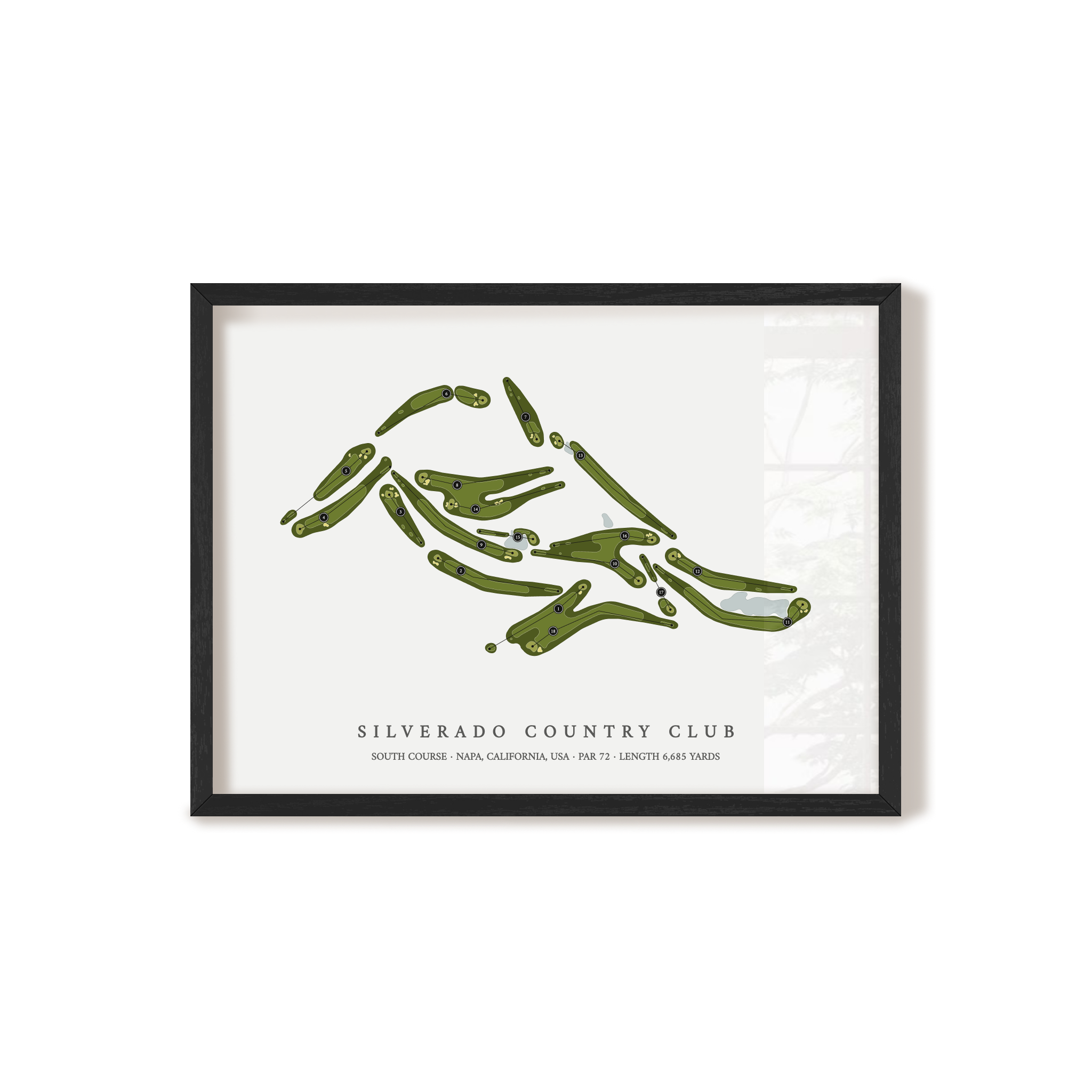 Silverado Country Club - South Course | Golf Course Map | Black Frame