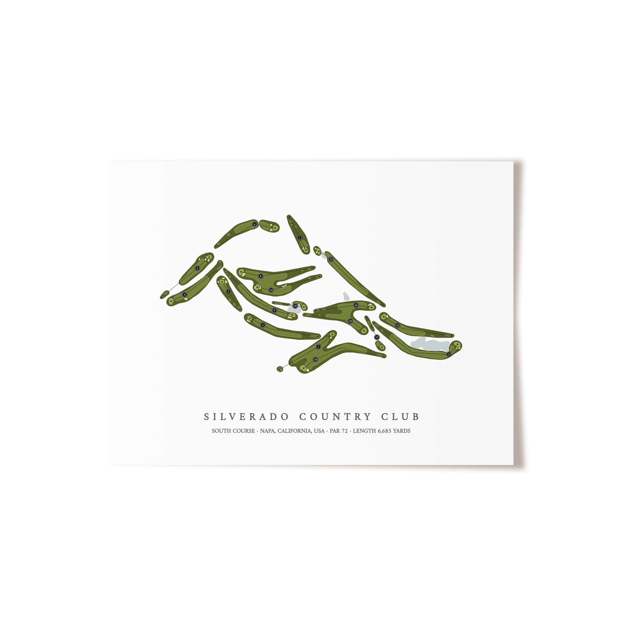 Silverado Country Club - South Course | Golf Course Map | Unframed