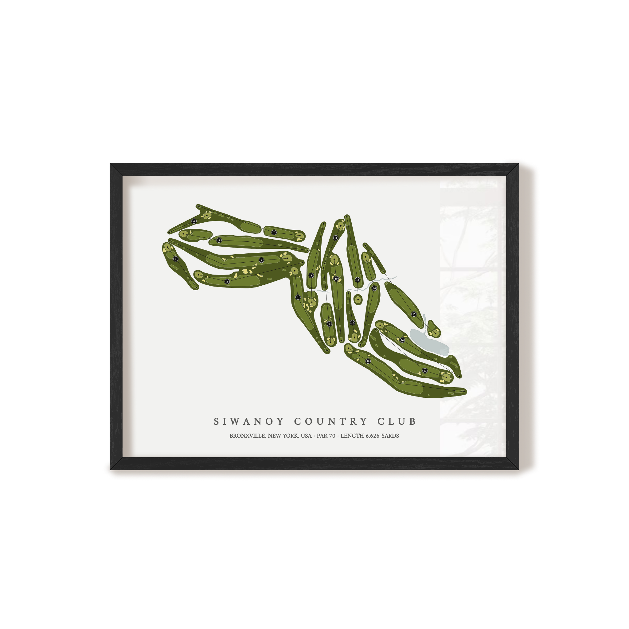 Siwanoy Country Club | Golf Course Map | Black Frame