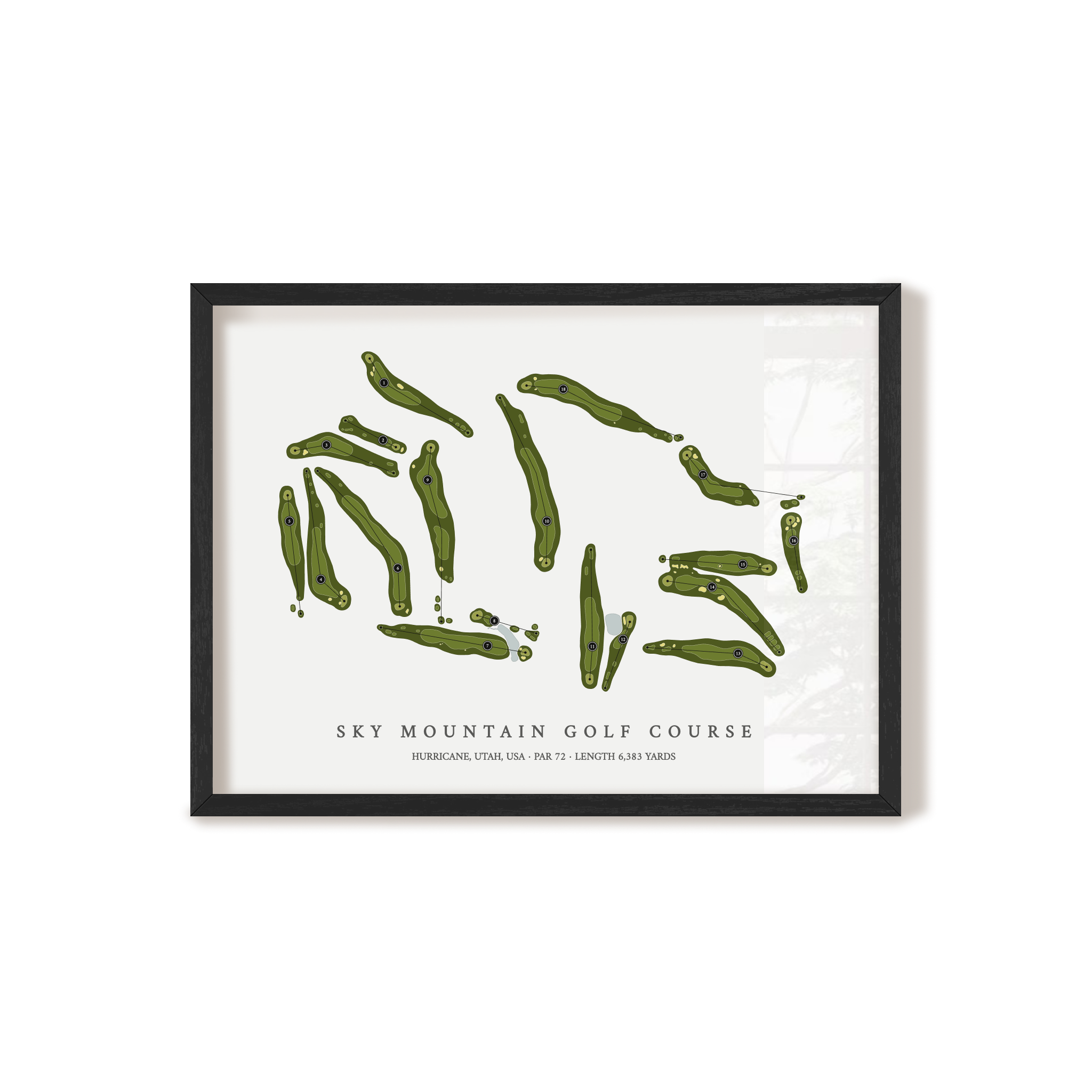 Sky Mountain Golf Course | Golf Course Map | Black Frame