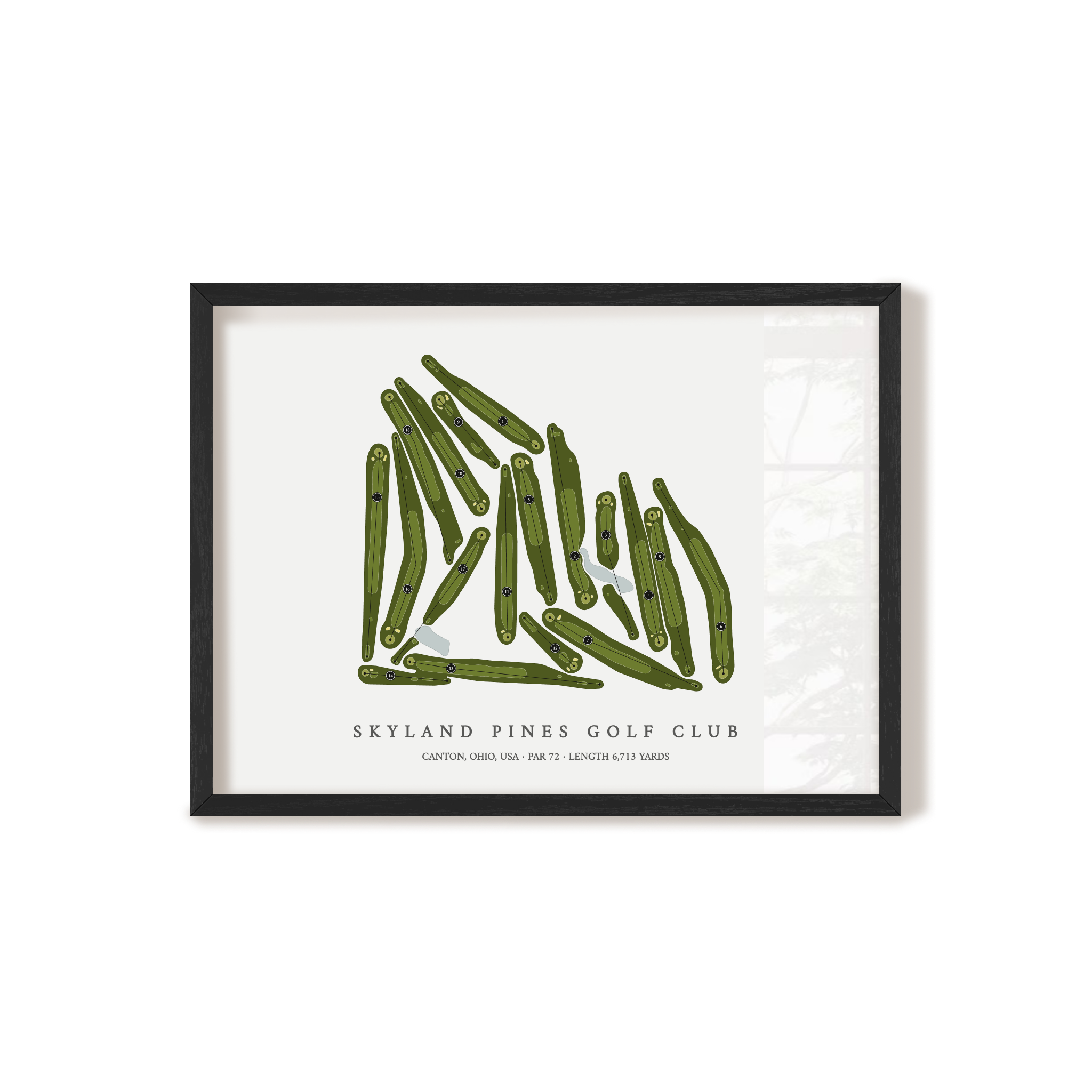 Skyland Pines Golf Club | Golf Course Map | Black Frame