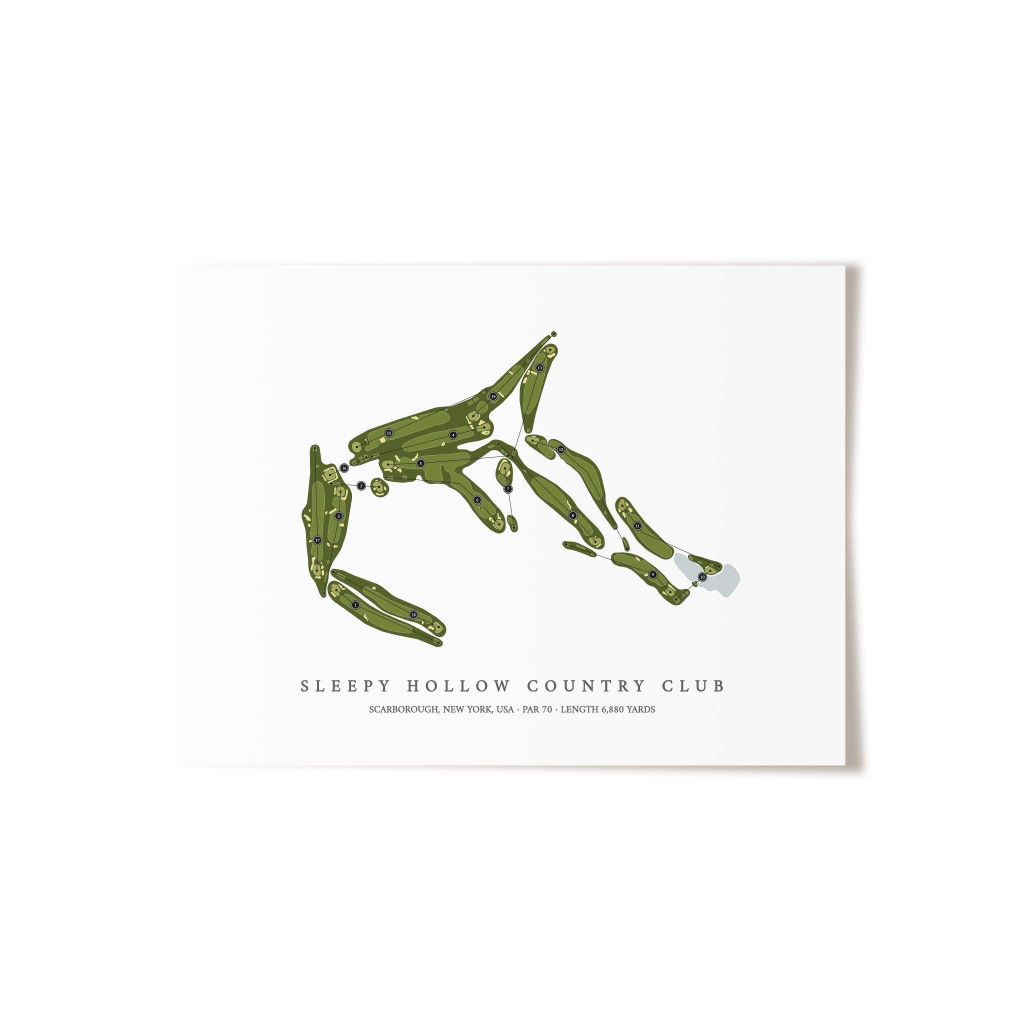 Sleepy Hollow Country Club | Golf Course Map | Unframed
