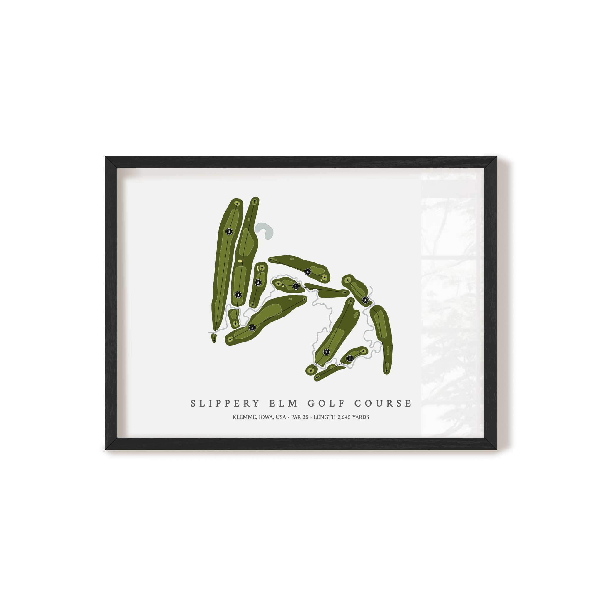 Slippery Elm Golf Course | Golf Course Map | Black+Frame