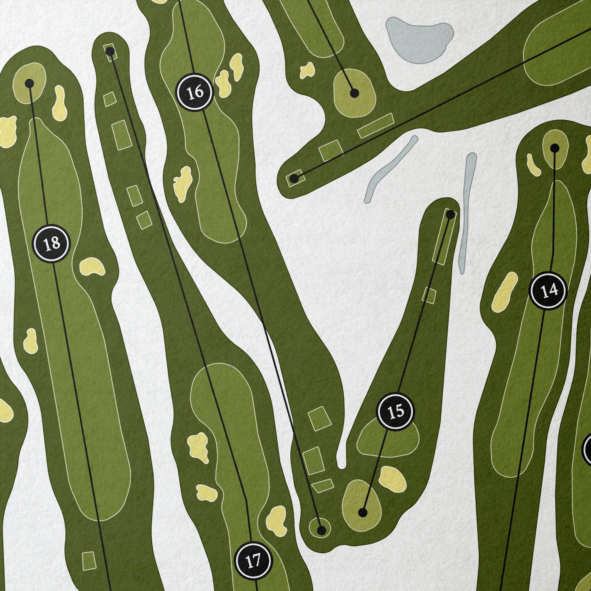 South Hills Country Club | Golf Course Print | Close Up