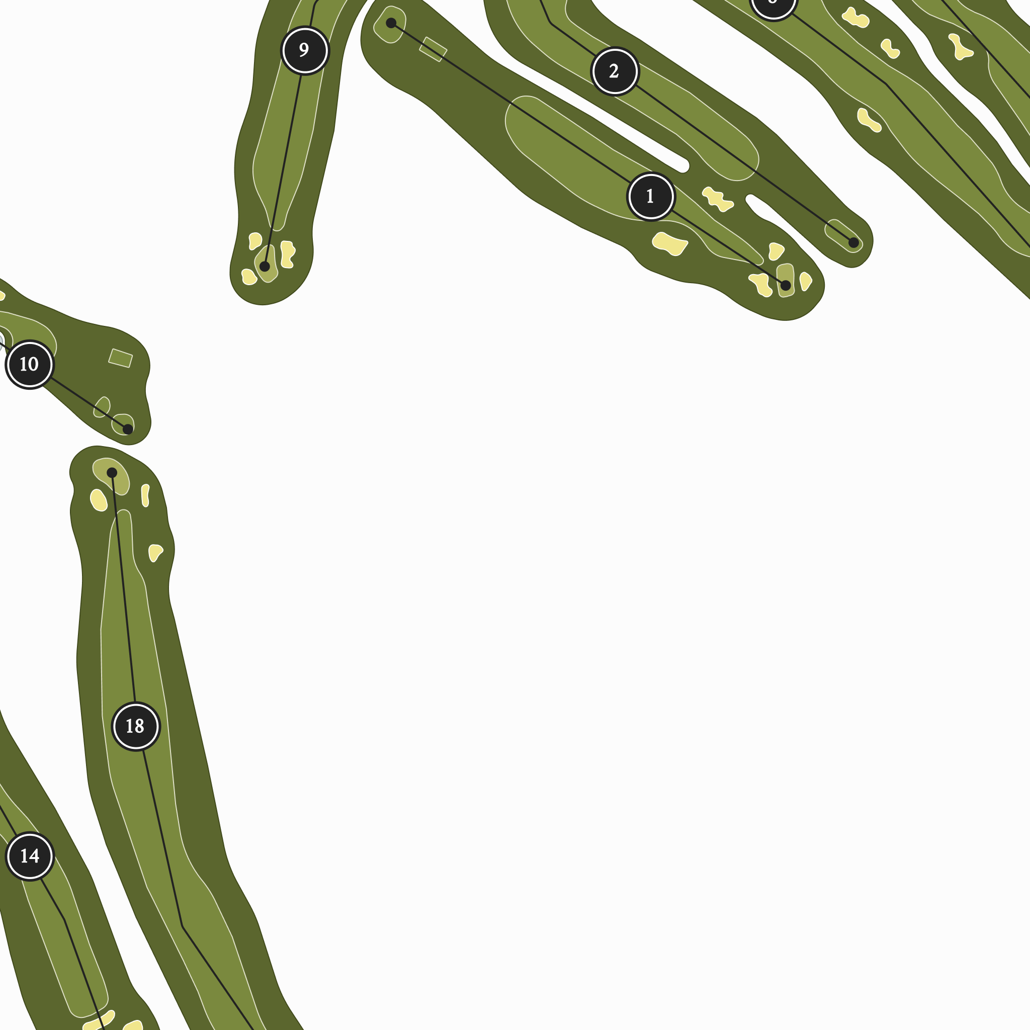 South Hills Country Club | Golf Course Map | Close Up