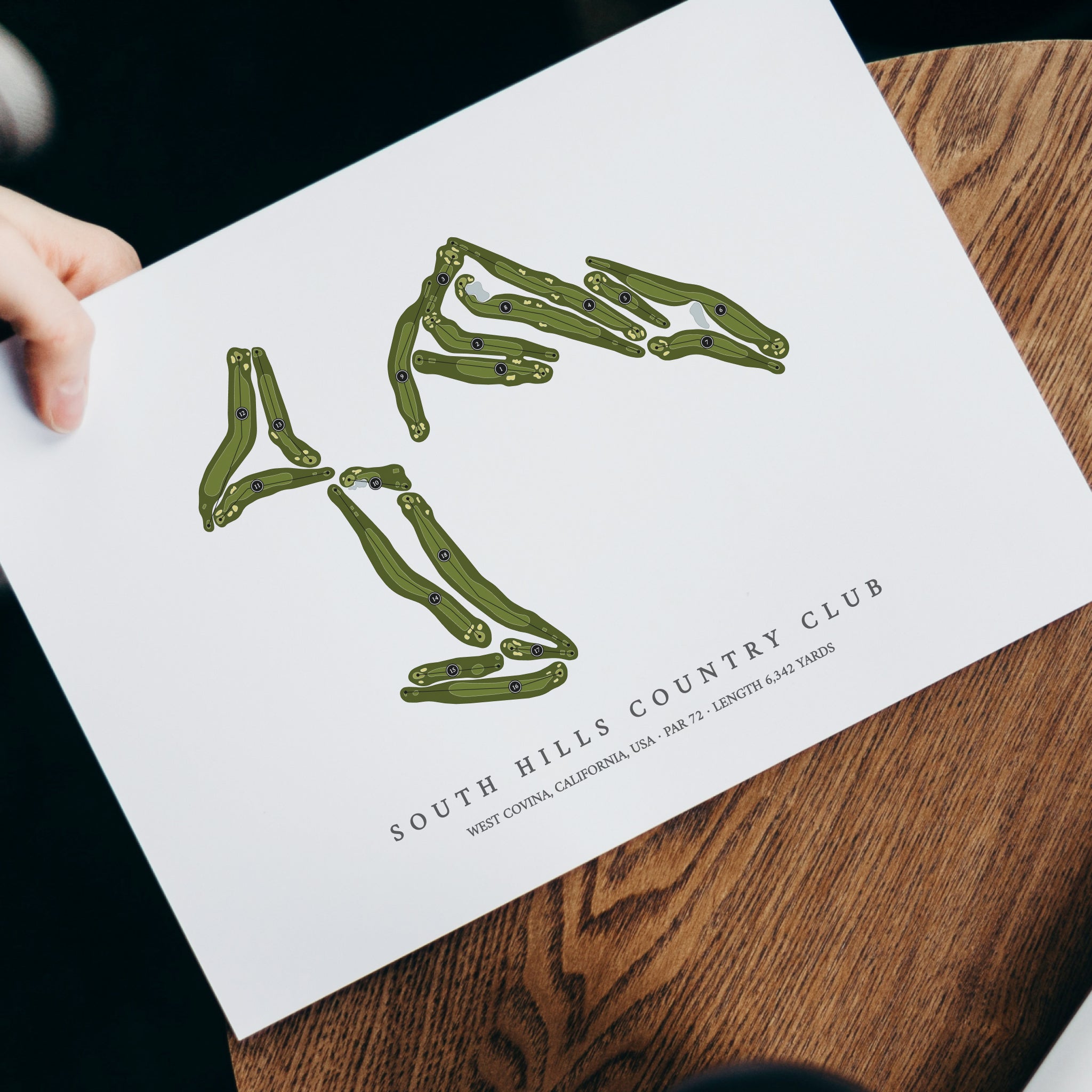 South Hills Country Club | Golf Course Map | With Laptop