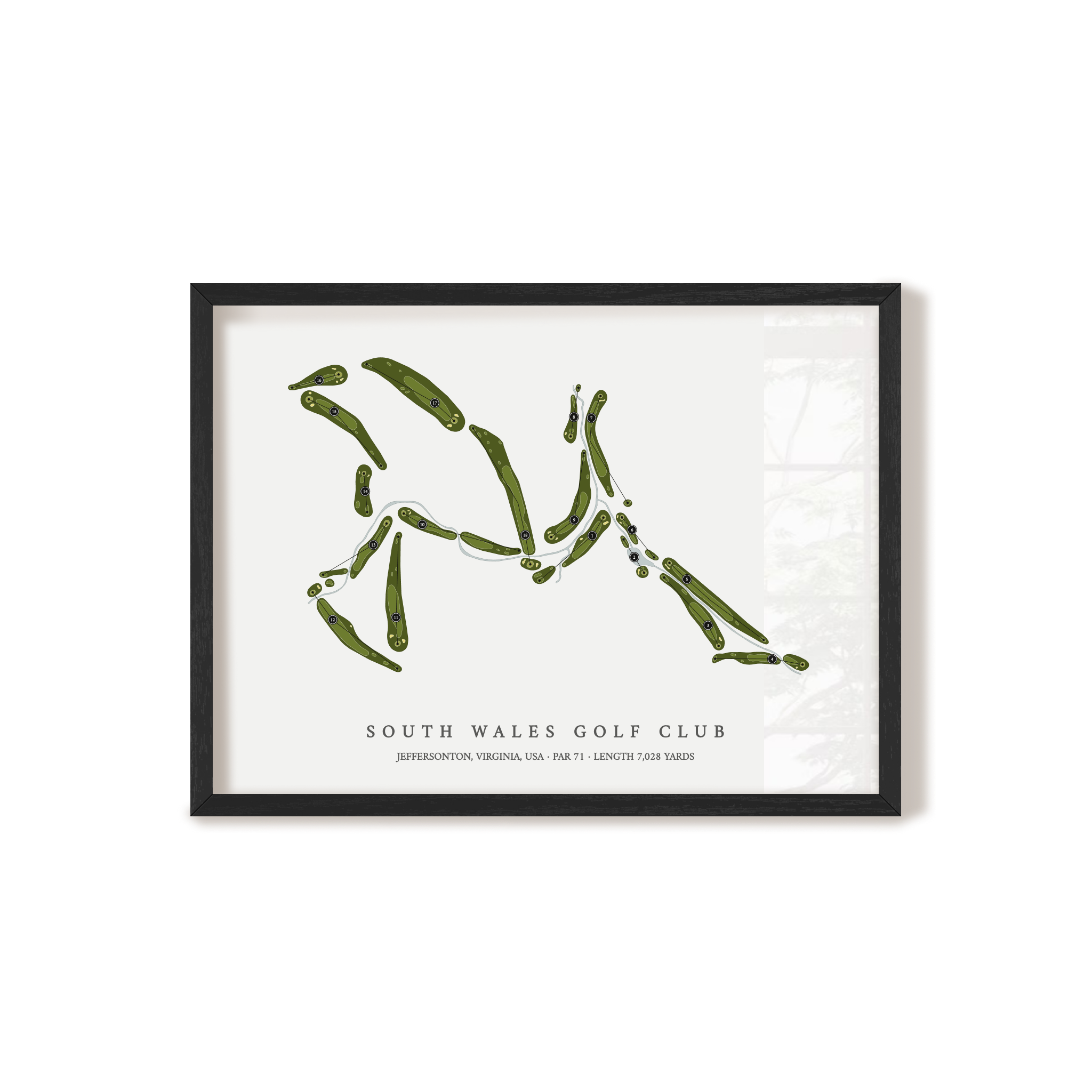 South Wales Golf Club | Golf Course Map | Black Frame
