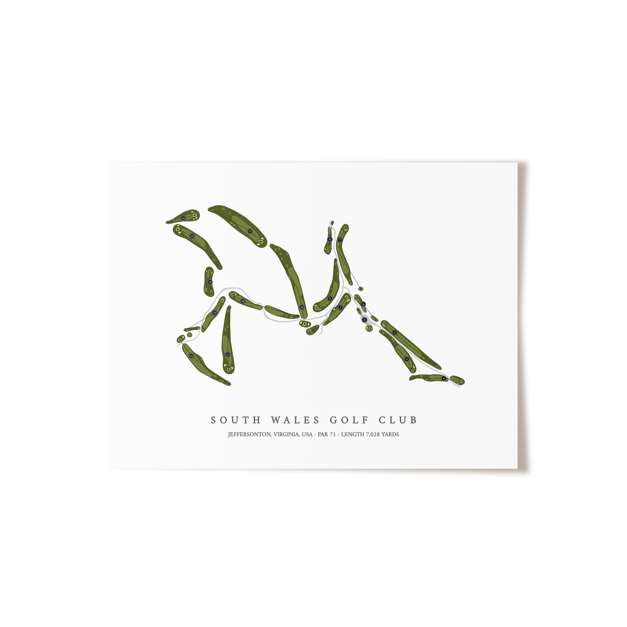 South Wales Golf Club | Golf Course Map | Unframed