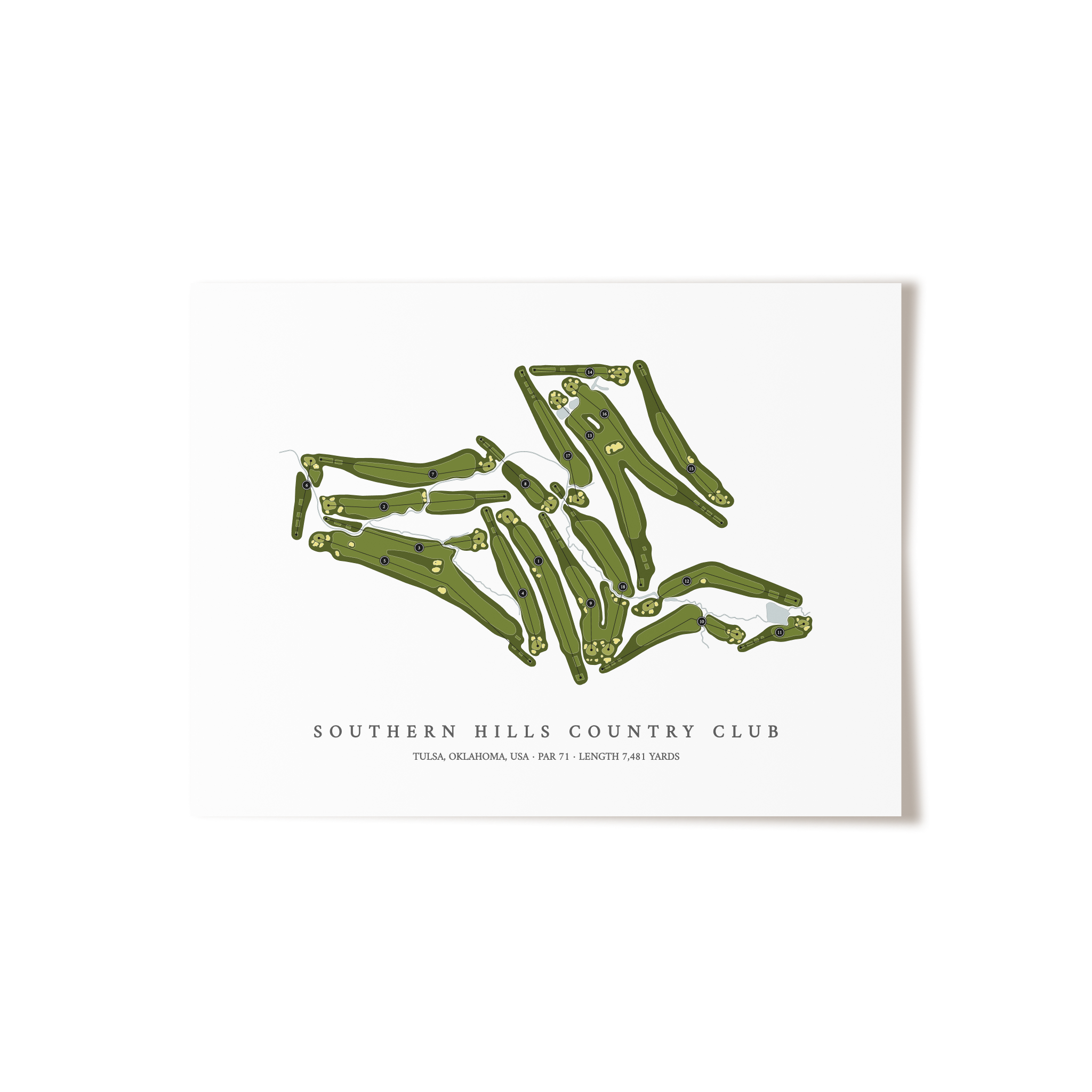 Southern Hills Country Club | Golf Course Print | Unframed