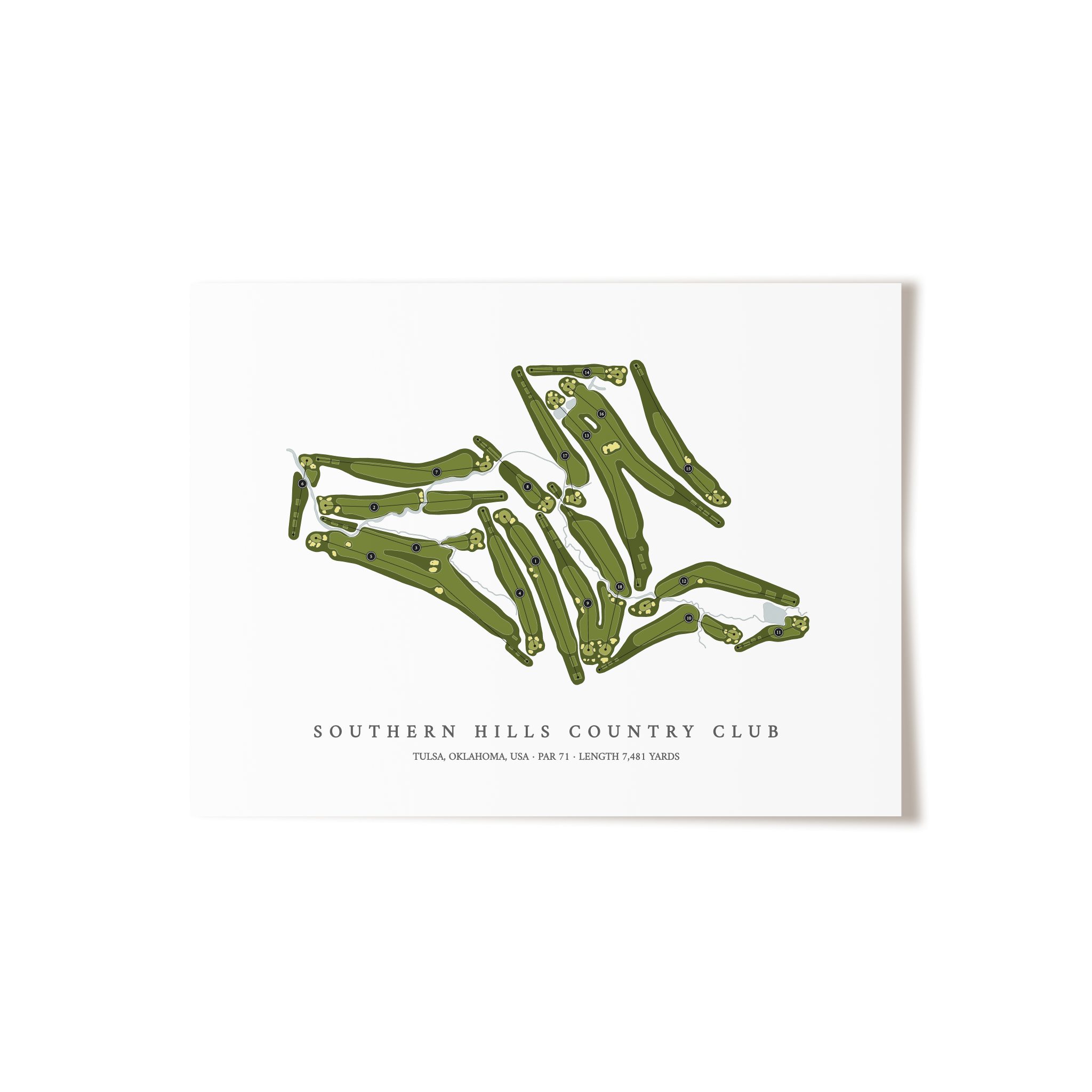 Southern Hills Country Club | Golf Course Print | Unframed