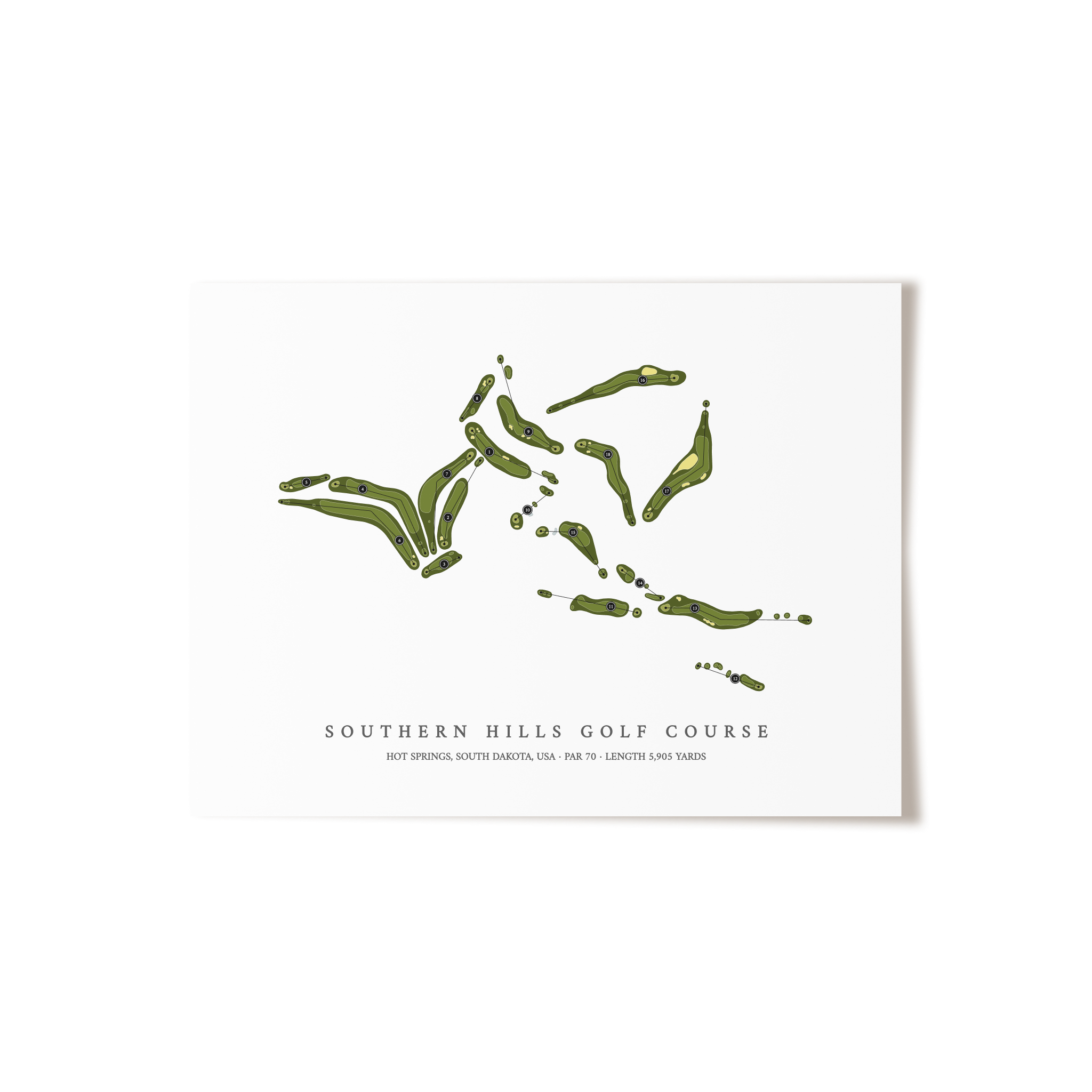 Southern Hills Golf Course | Golf Course Map | Unframed