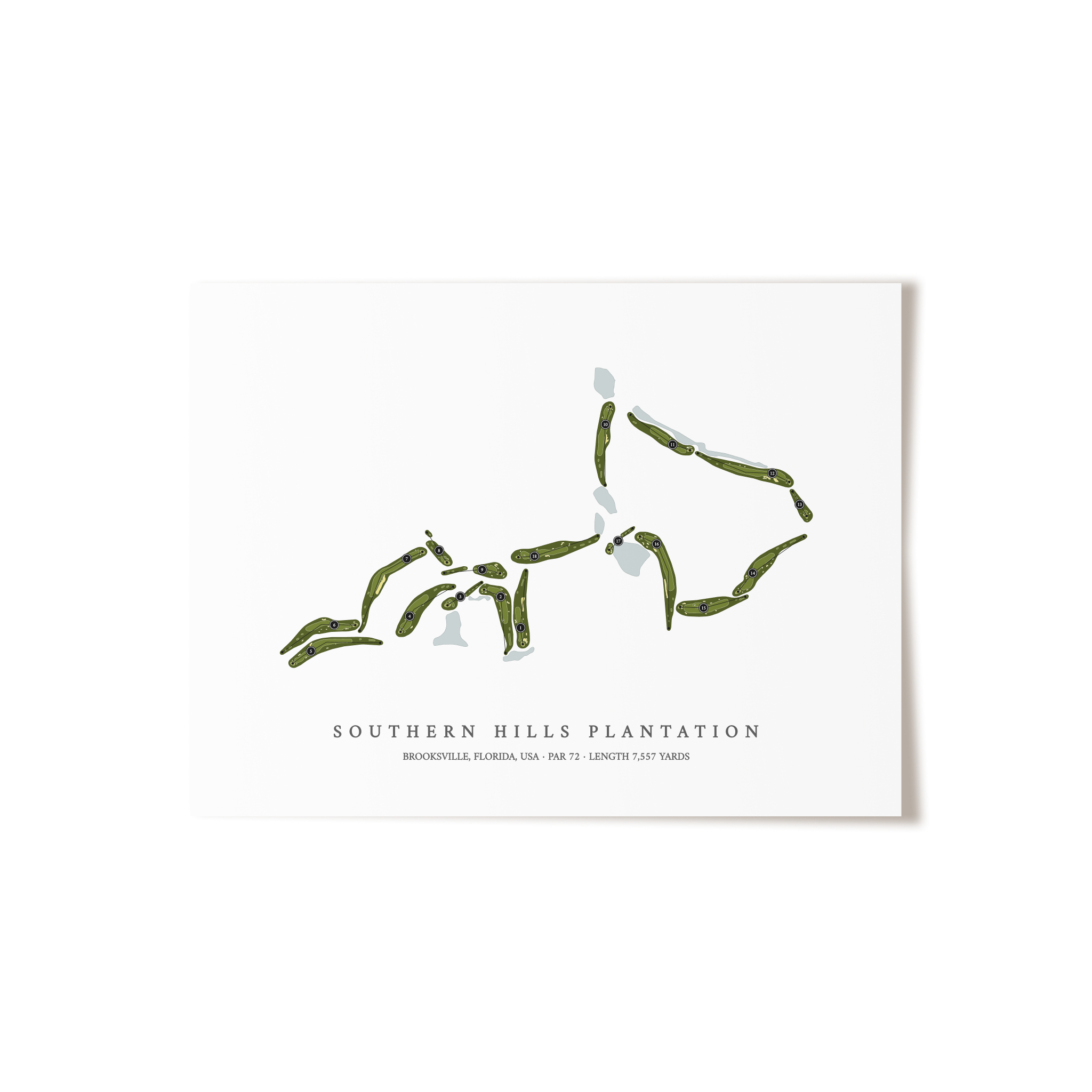 Southern Hills Plantation | Golf Course Map | Unframed