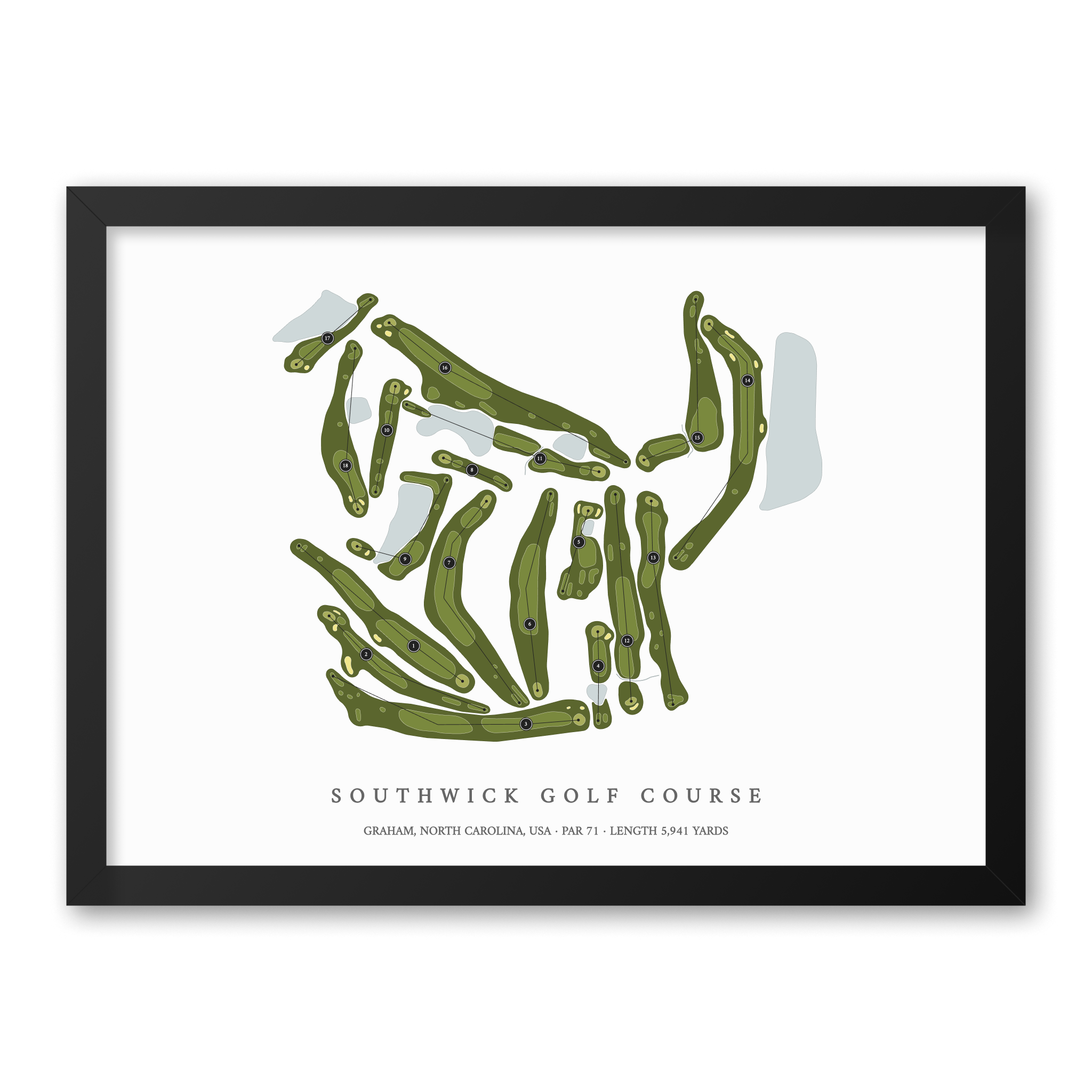 Southwick Golf Course | Golf Course Map | Black Frame