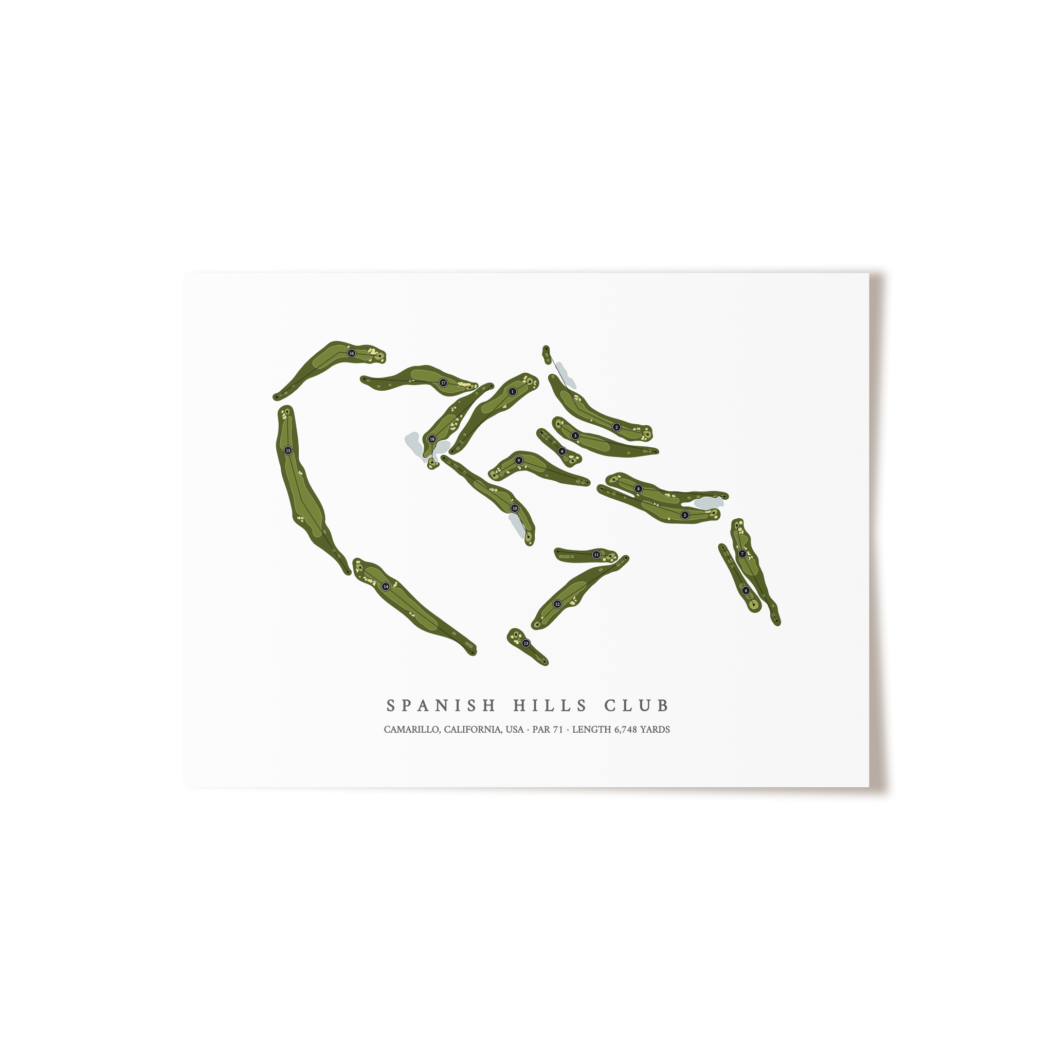 Spanish Hills Club | Golf Course Map | Unframed