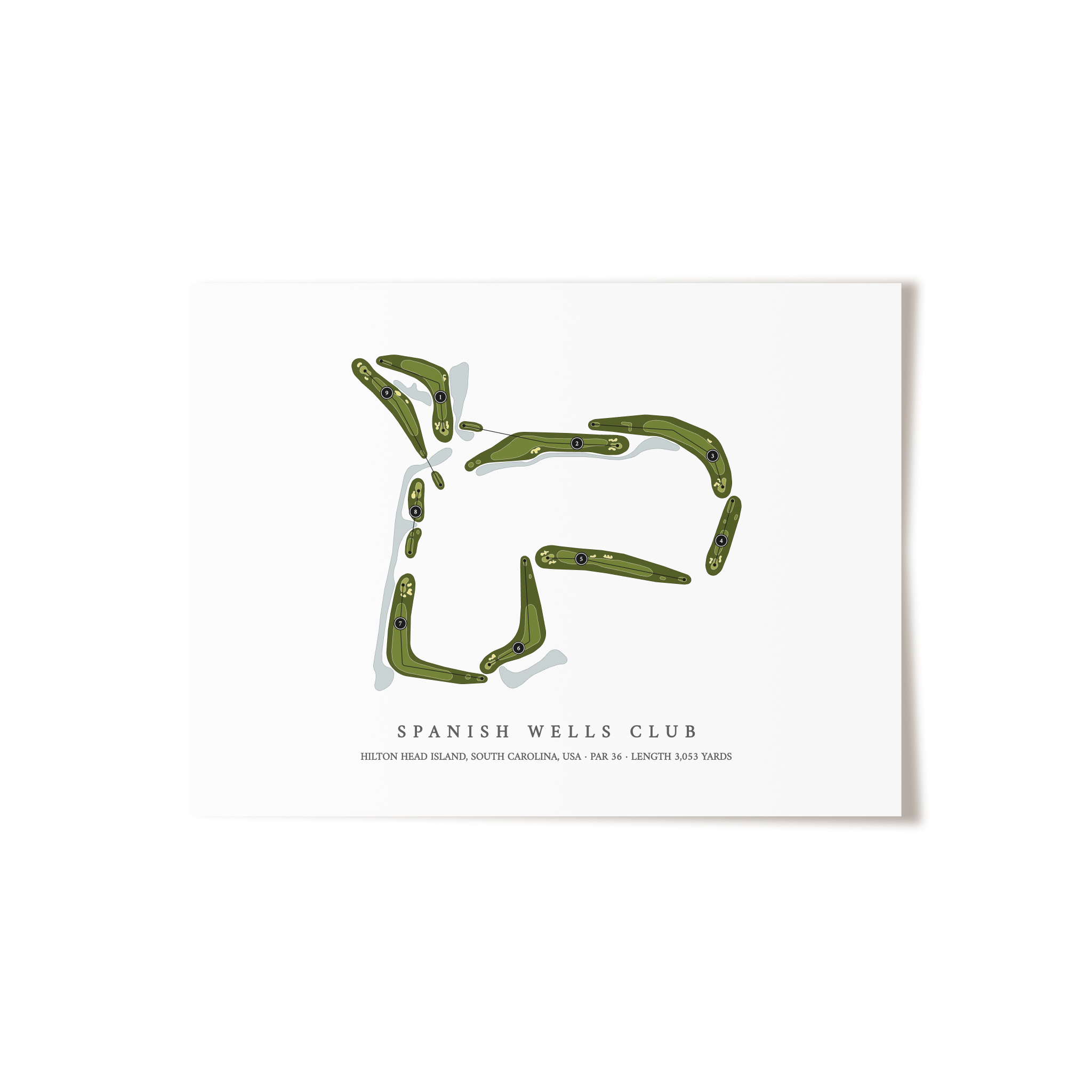 Spanish Wells Club | Golf Course Map | Unframed
