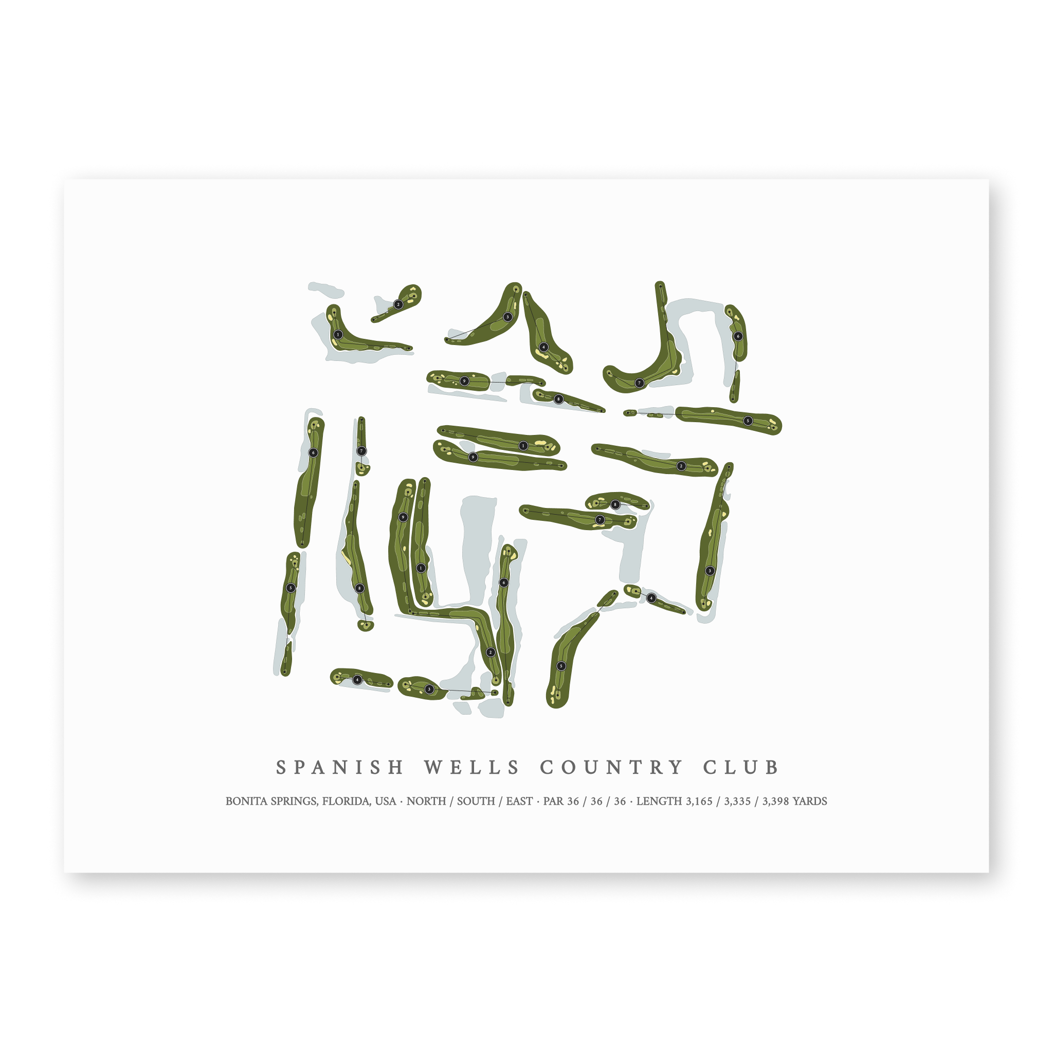 Spanish Wells Country Club | Golf Course Print | Unframed