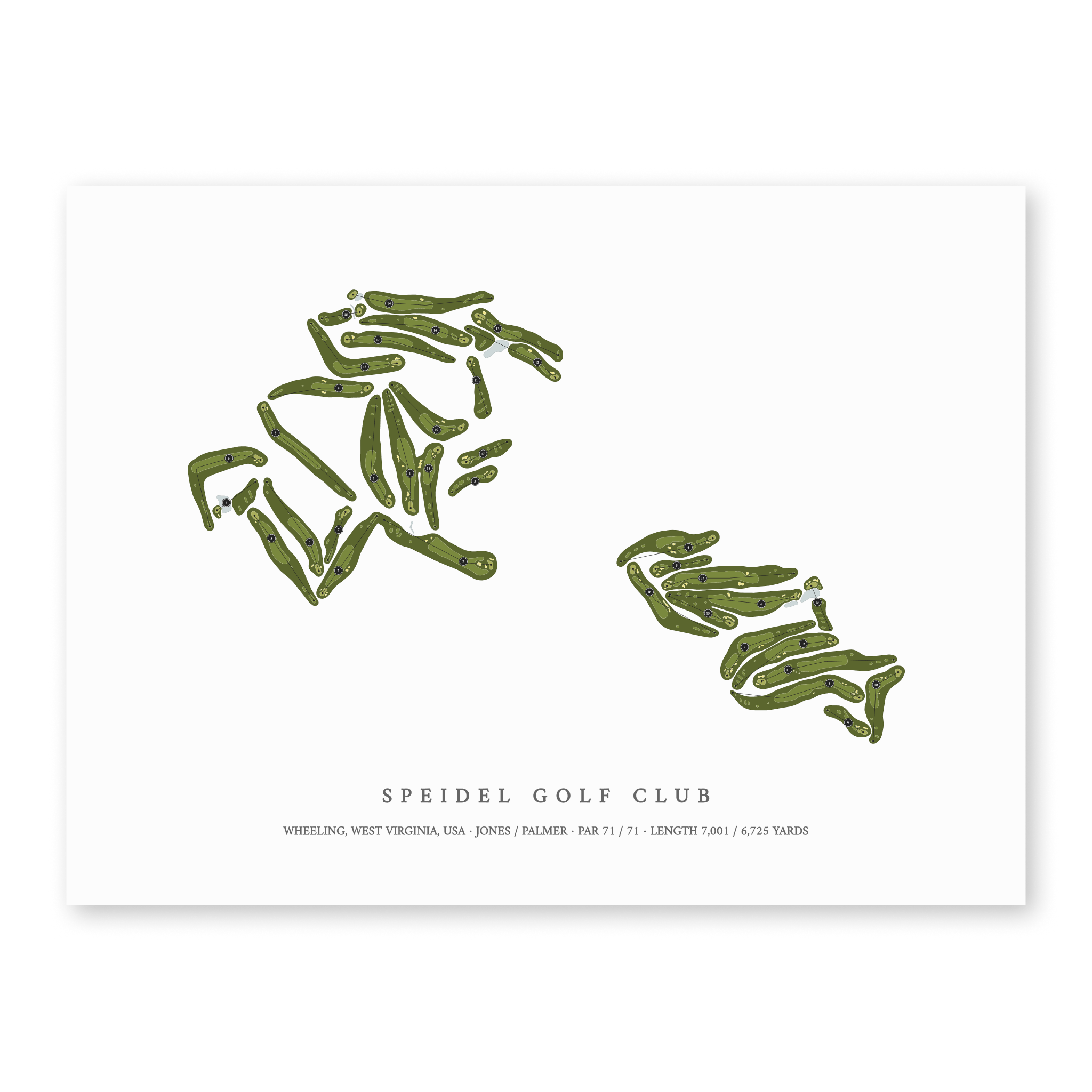 Speidel Golf Club | Golf Course Map | Unframed