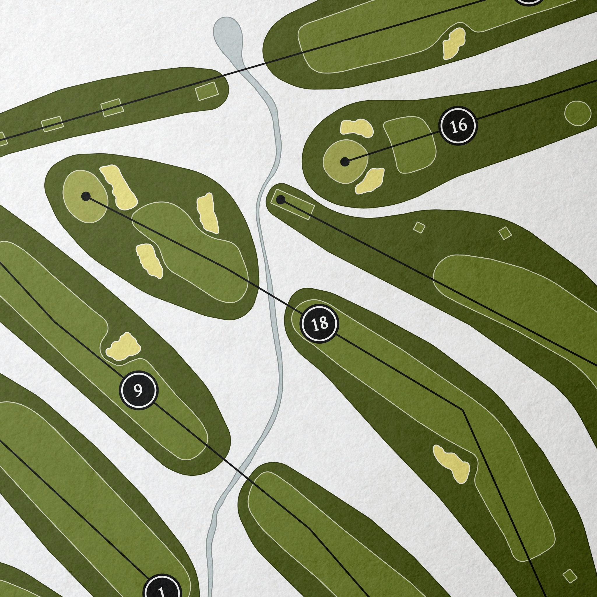 Spring Ford Country Club | Golf Course Map | Close Up