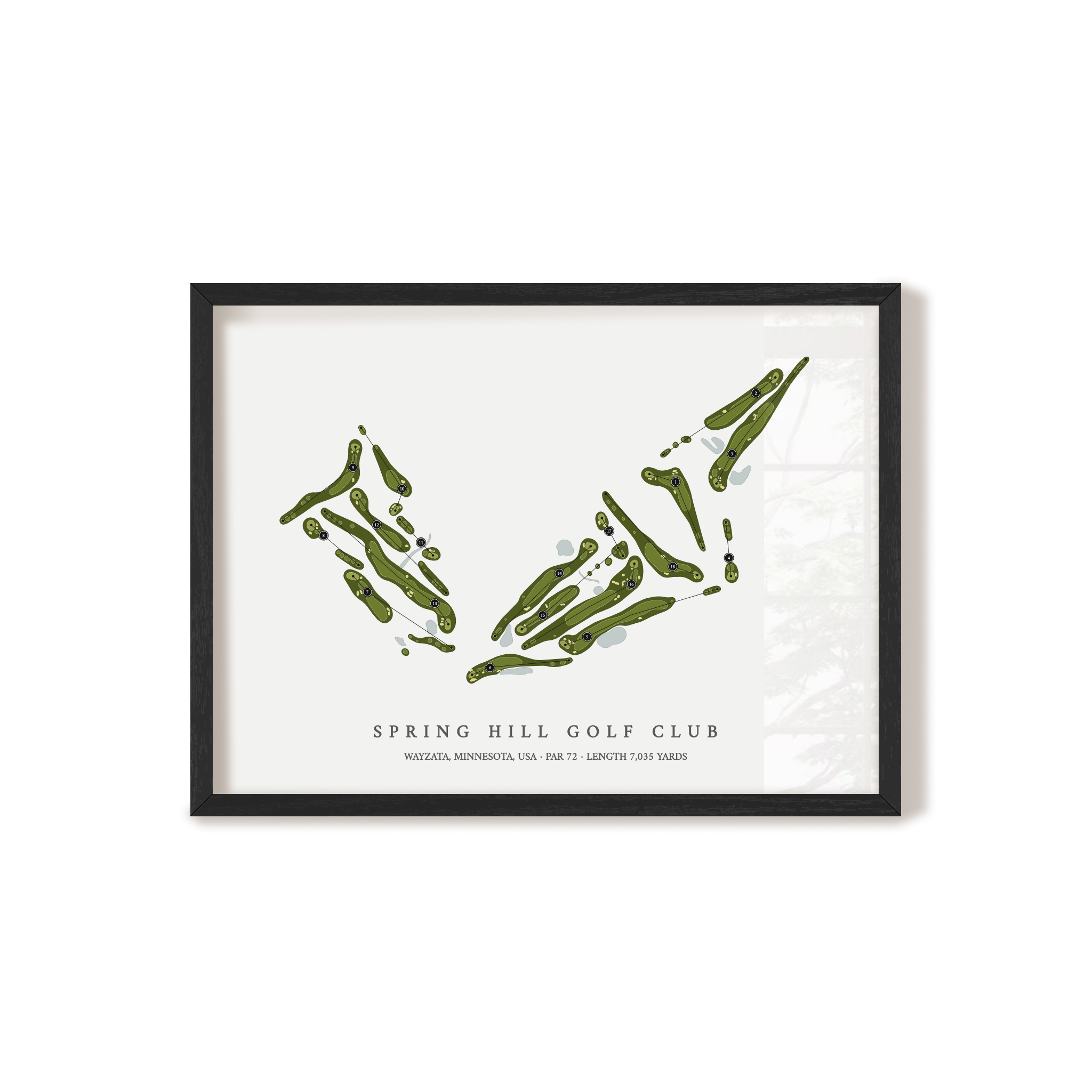 Spring Hill Golf Club | Golf Course Print | Black Frame