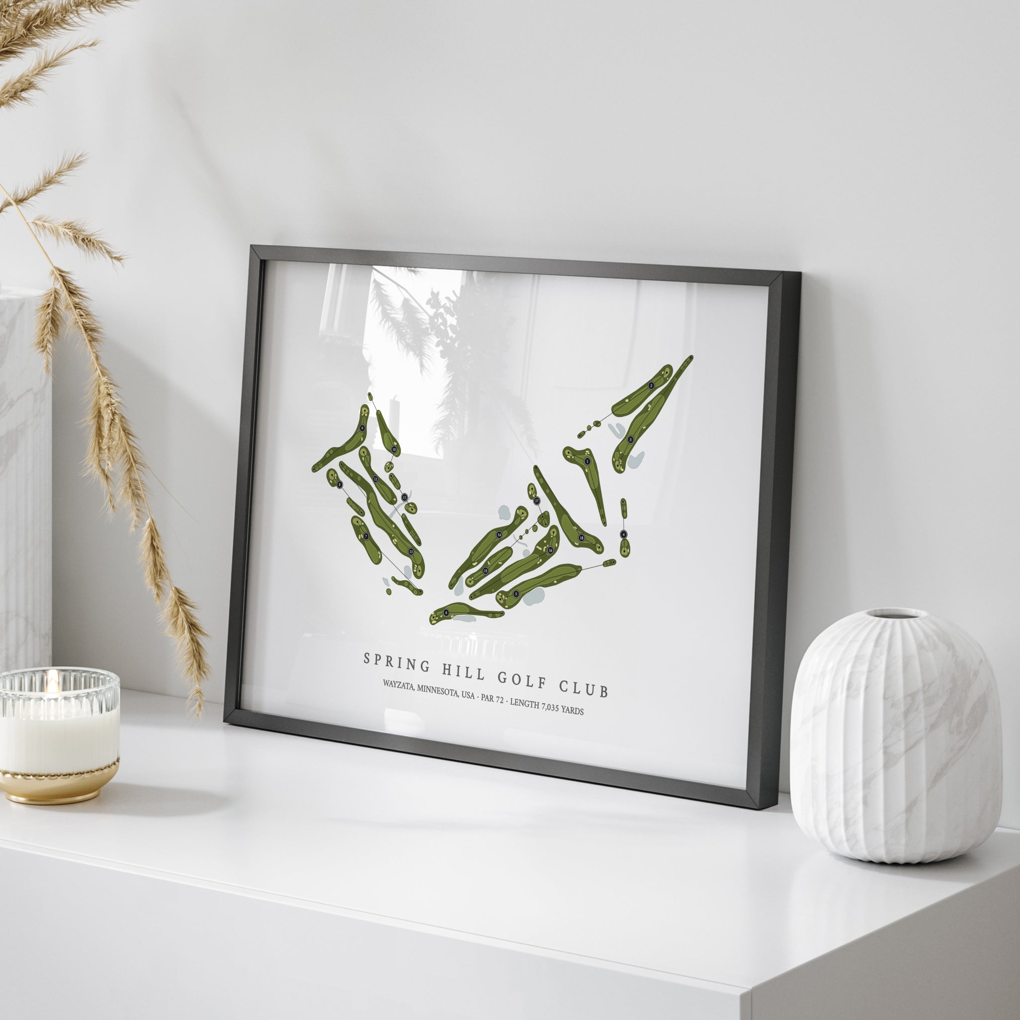 Spring Hill Golf Club | Golf Course Print | On Table