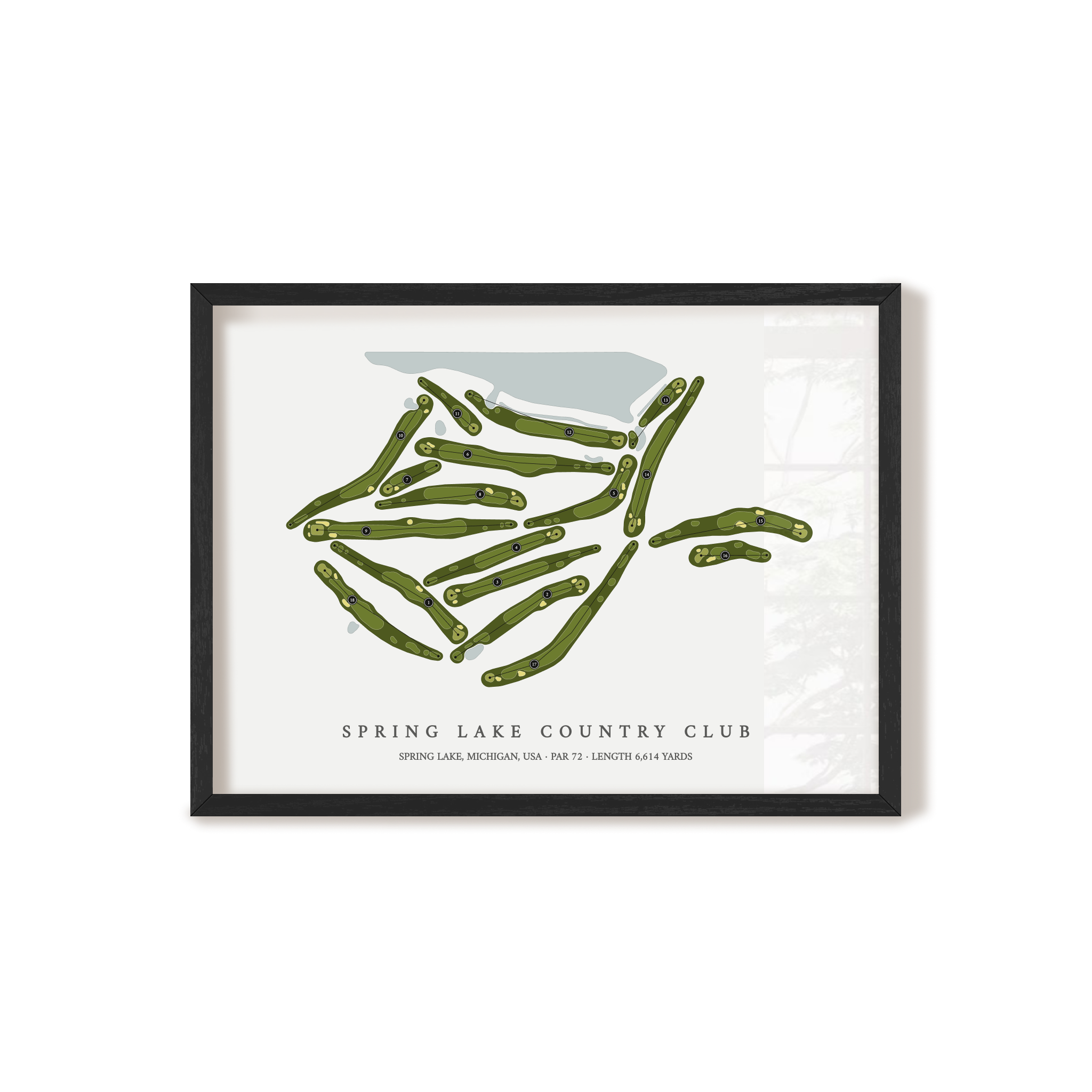 Spring Lake Country Club | Golf Course Print | Black Frame
