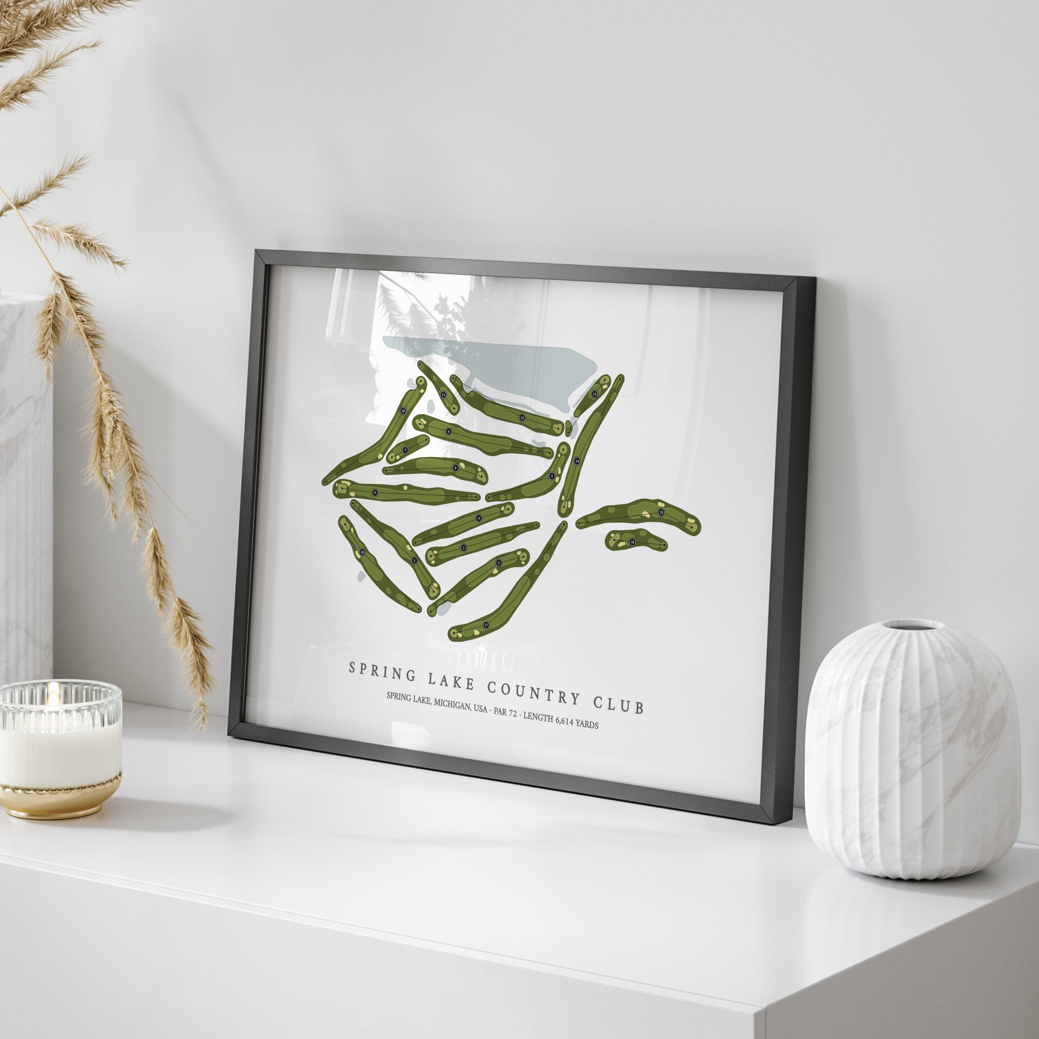 Spring Lake Country Club | Golf Course Print | On Table
