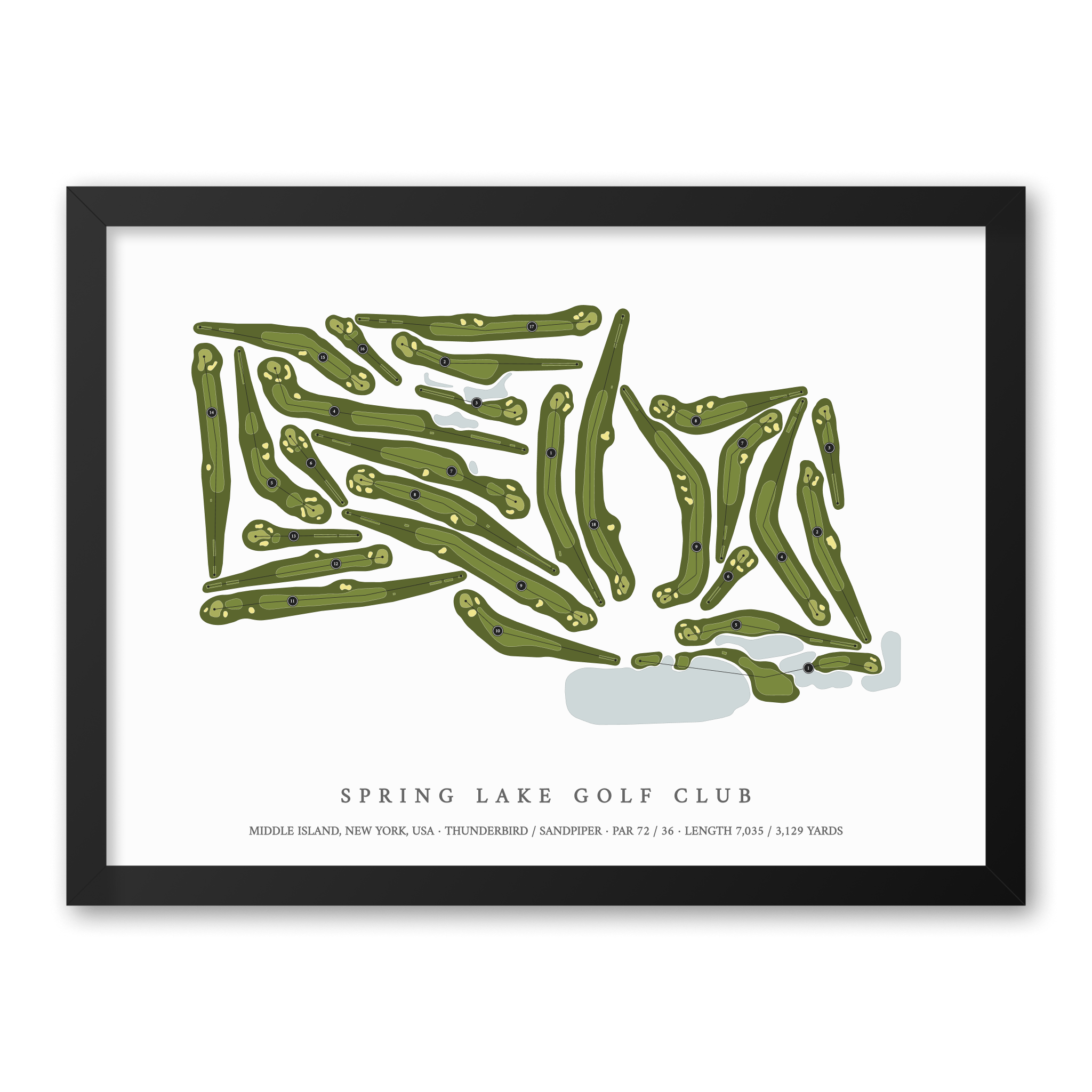 Spring Lake Golf Club | Golf Course Map | Black Frame