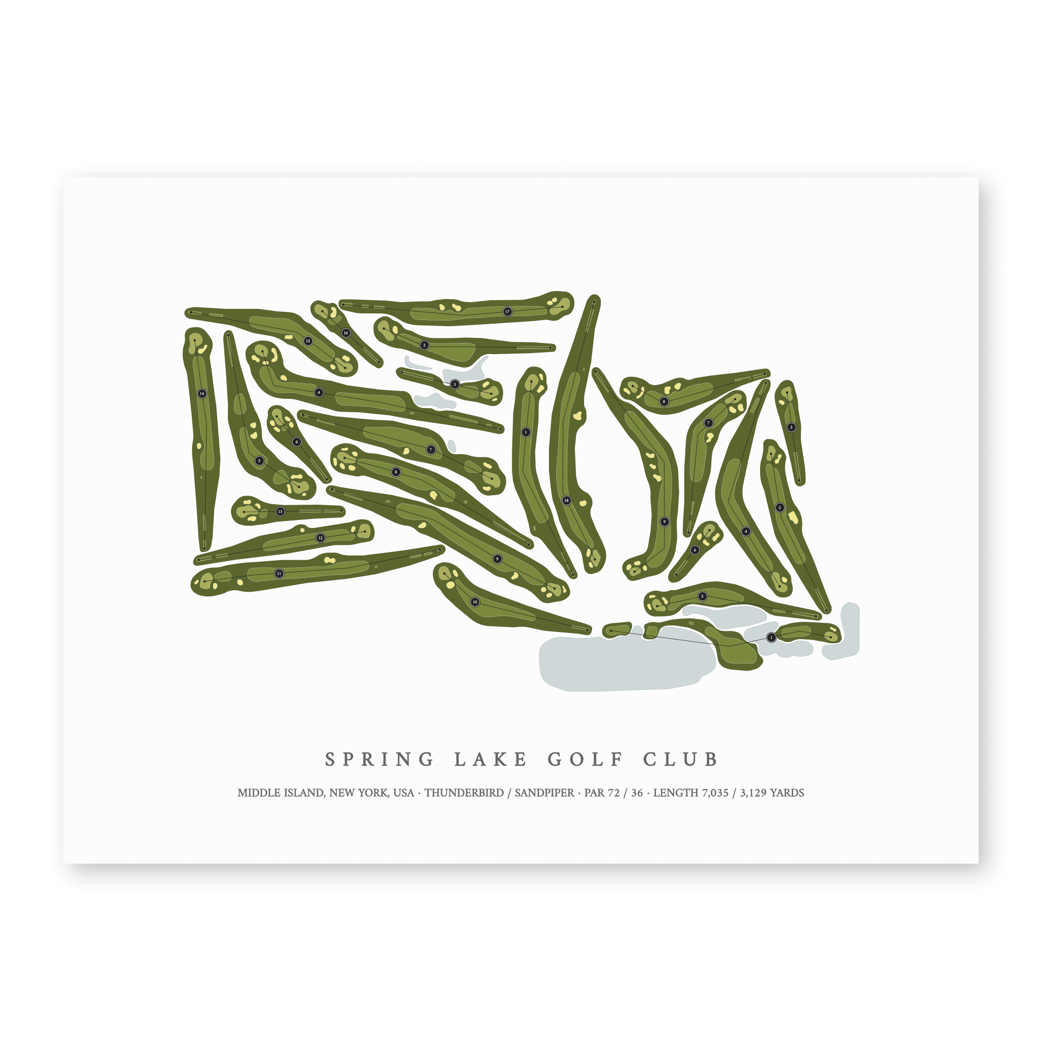 Spring Lake Golf Club | Golf Course Map | Unframed
