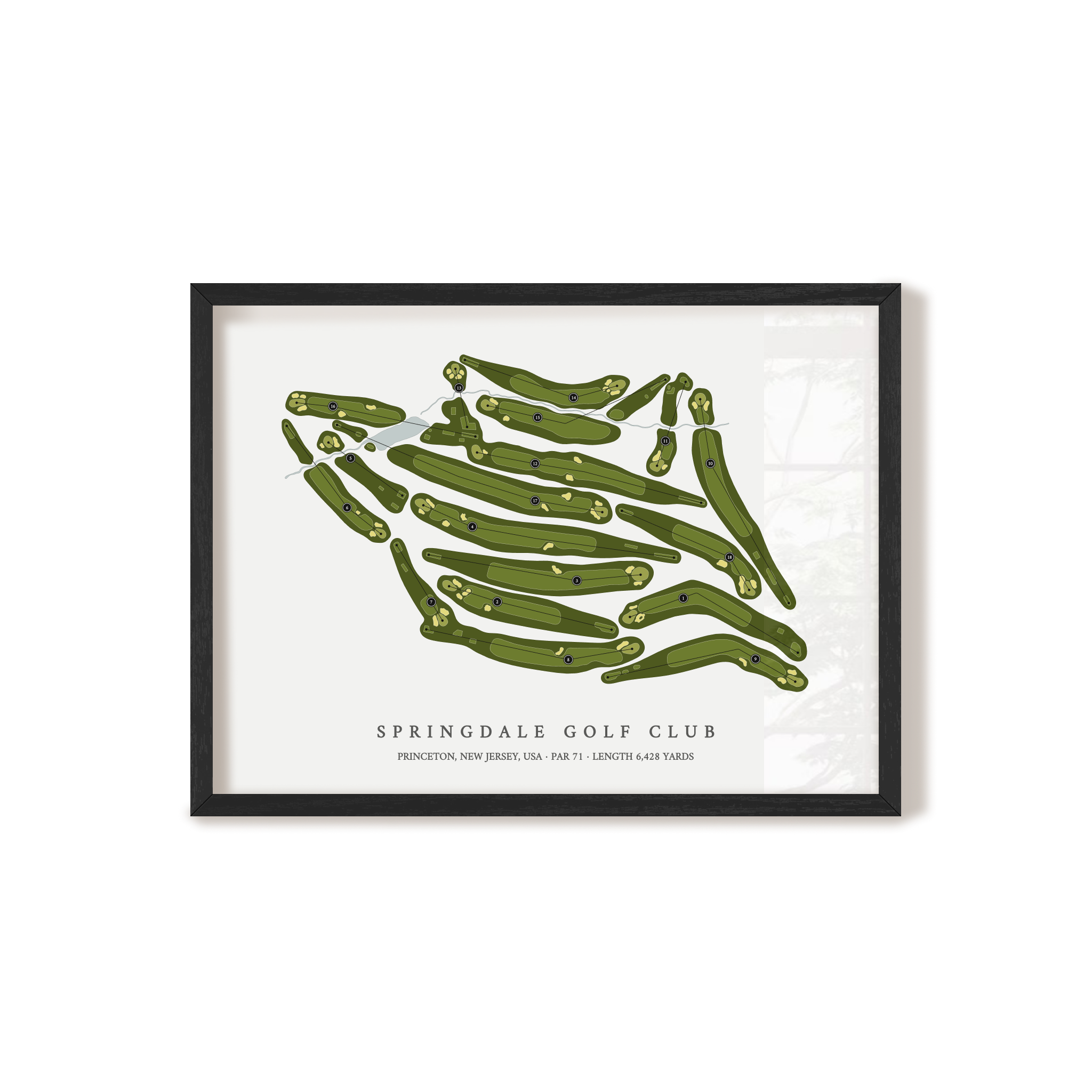 Springdale Golf Club | Golf Course Map | Black Frame