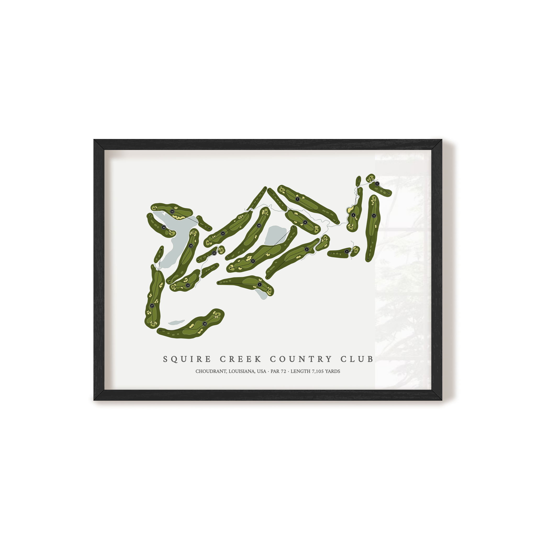 Squire Creek Country Club | Golf Course Print | Black Frame