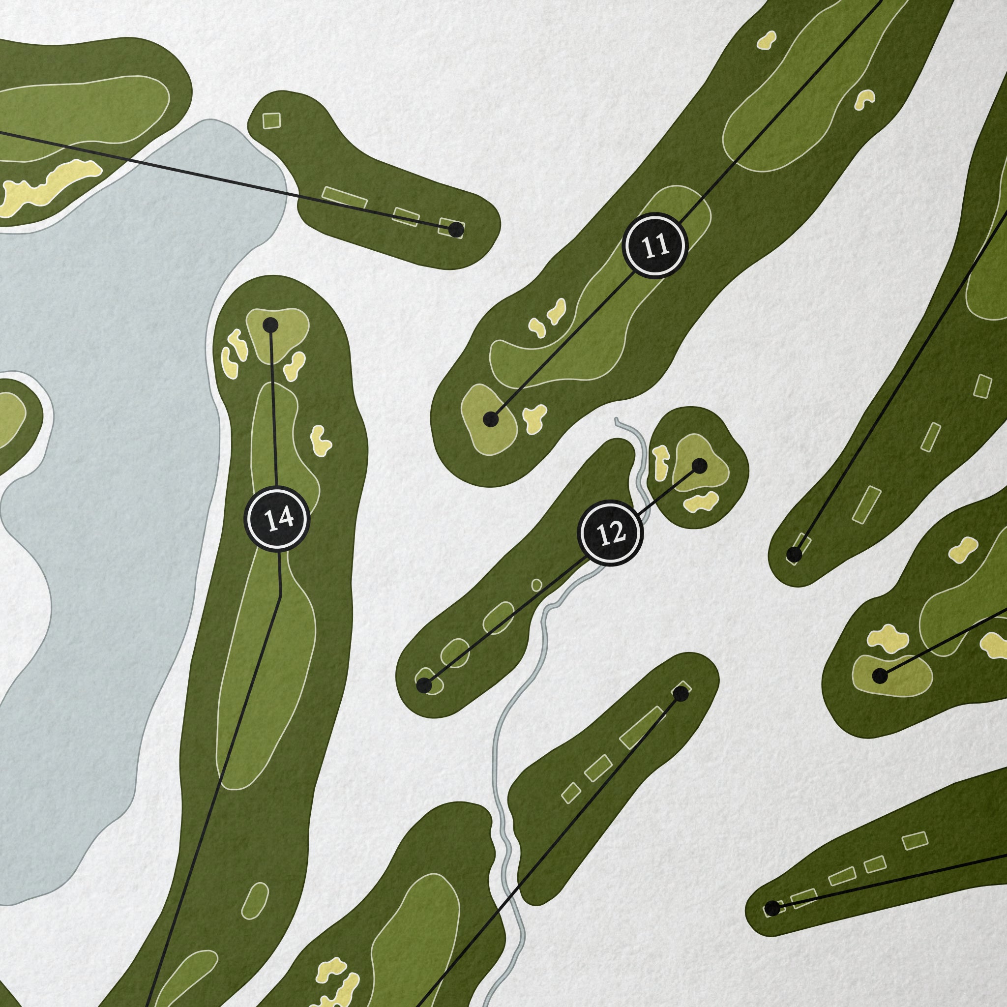 Squire Creek Country Club | Golf Course Print | Close Up