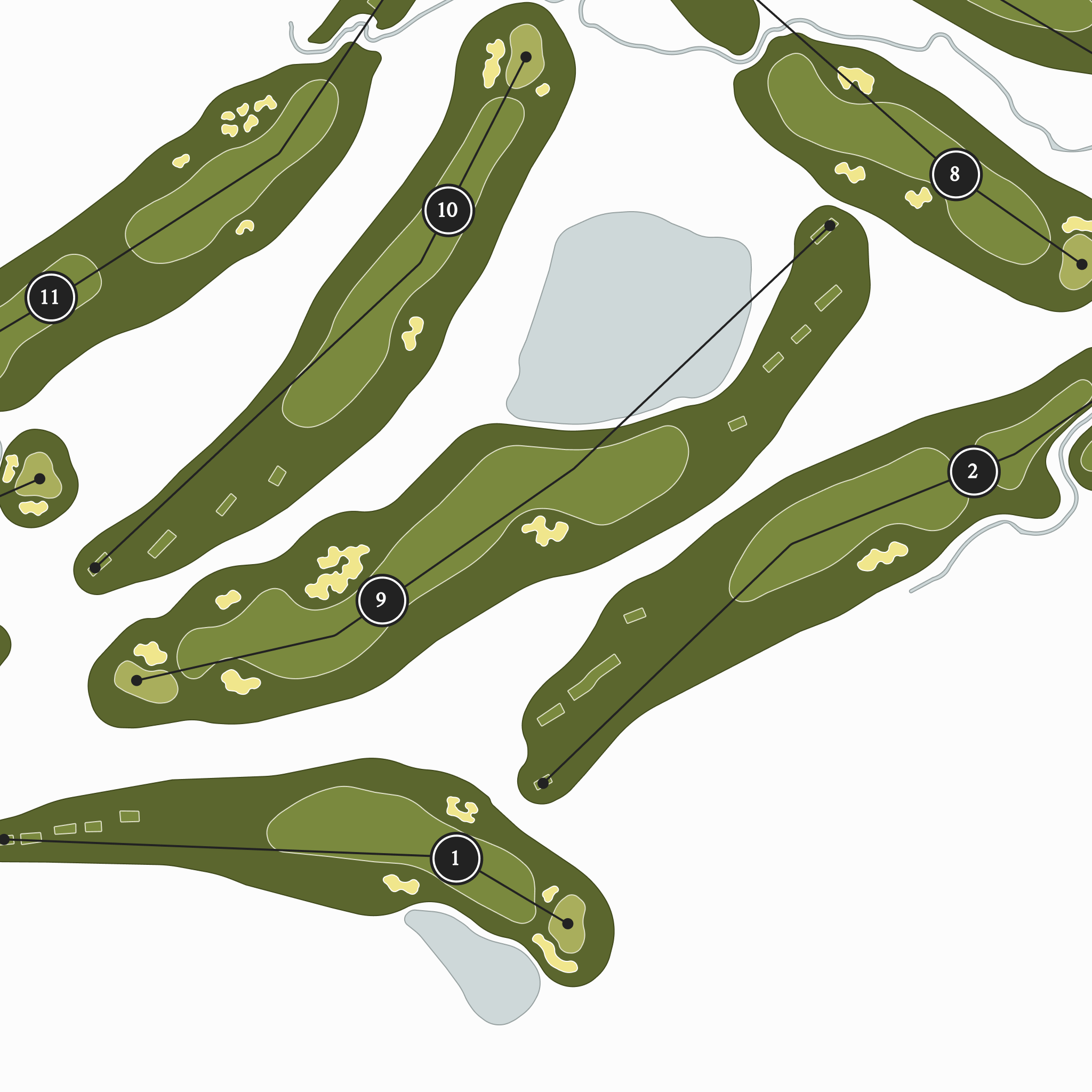Squire Creek Country Club | Golf Course Map | Close Up