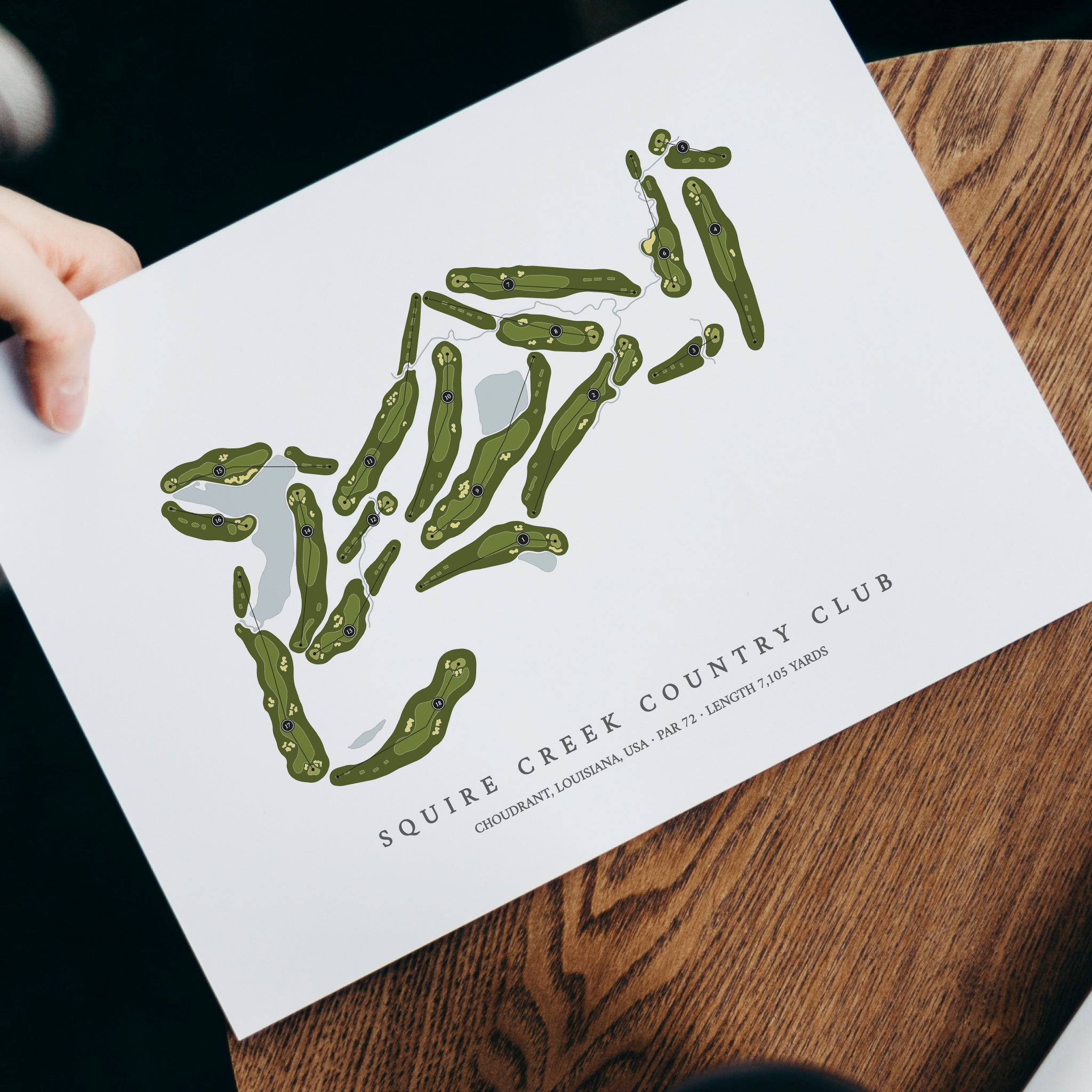 Squire Creek Country Club | Golf Course Map | With Laptop