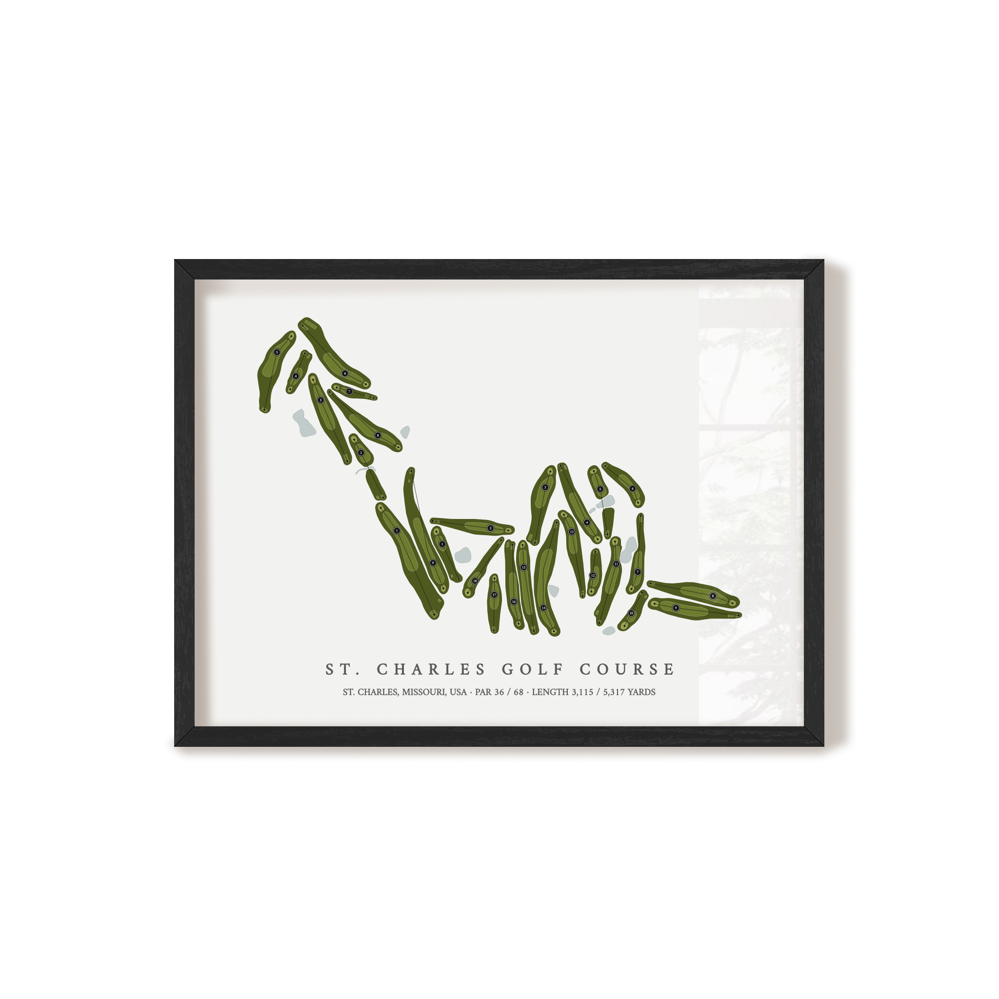 St Charles Golf Course | Golf Course Map | Black+Frame