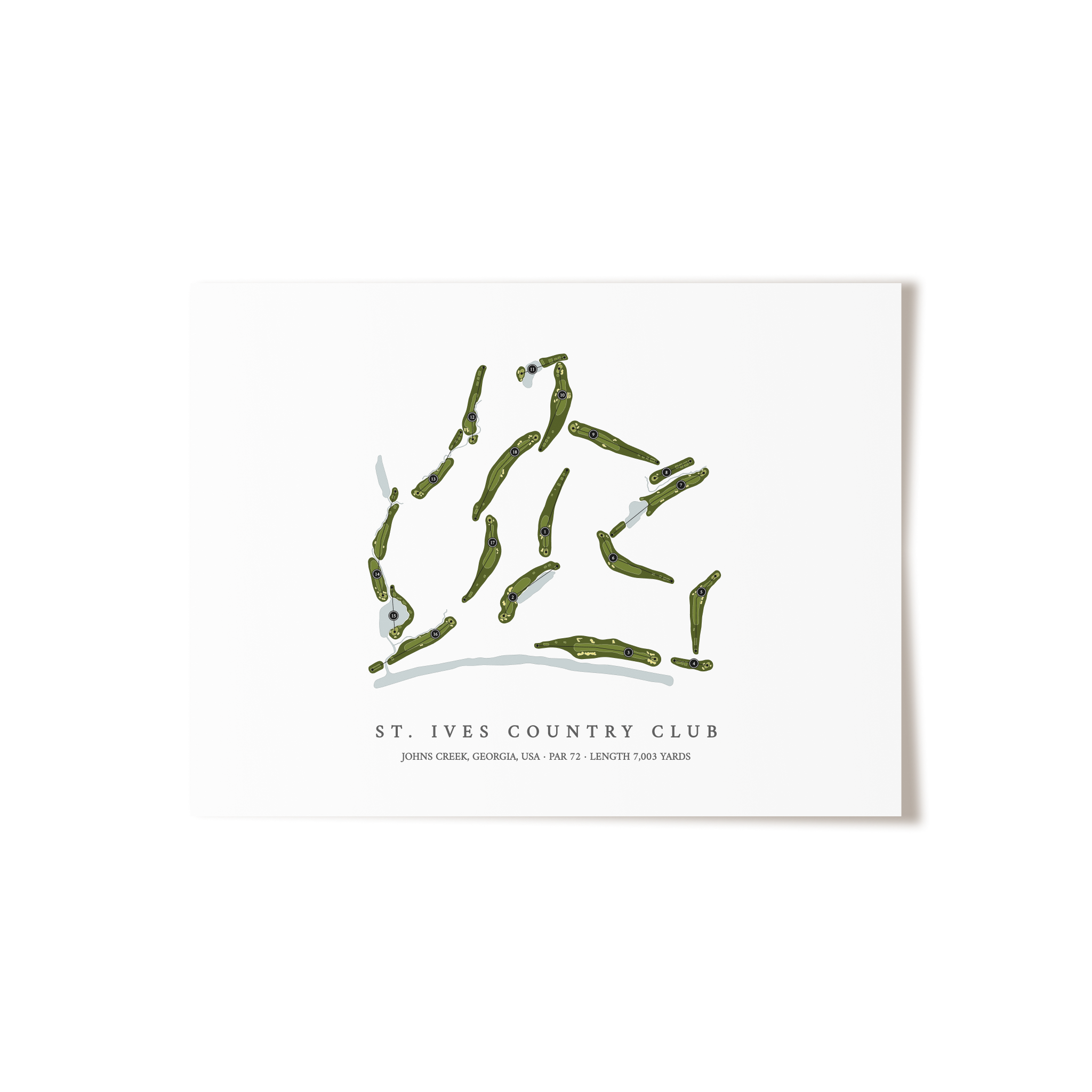 St Ives Country Club | Golf Course Map | Unframed