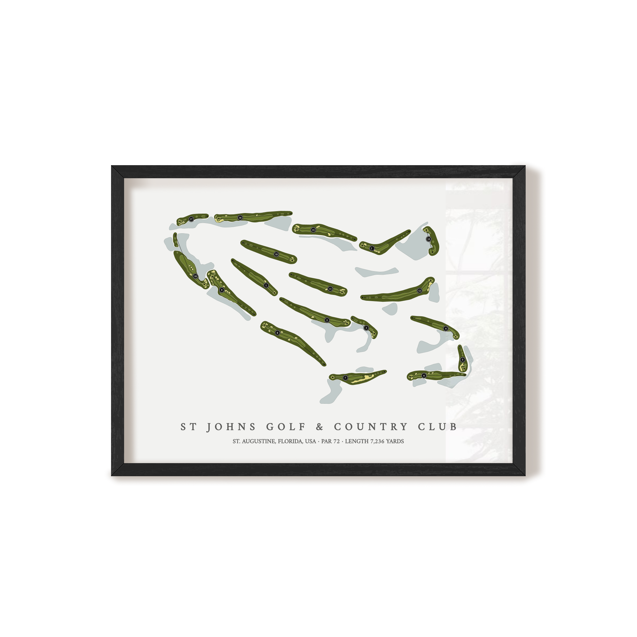 St Johns Golf & Country Club | Golf Course Print | Black Frame