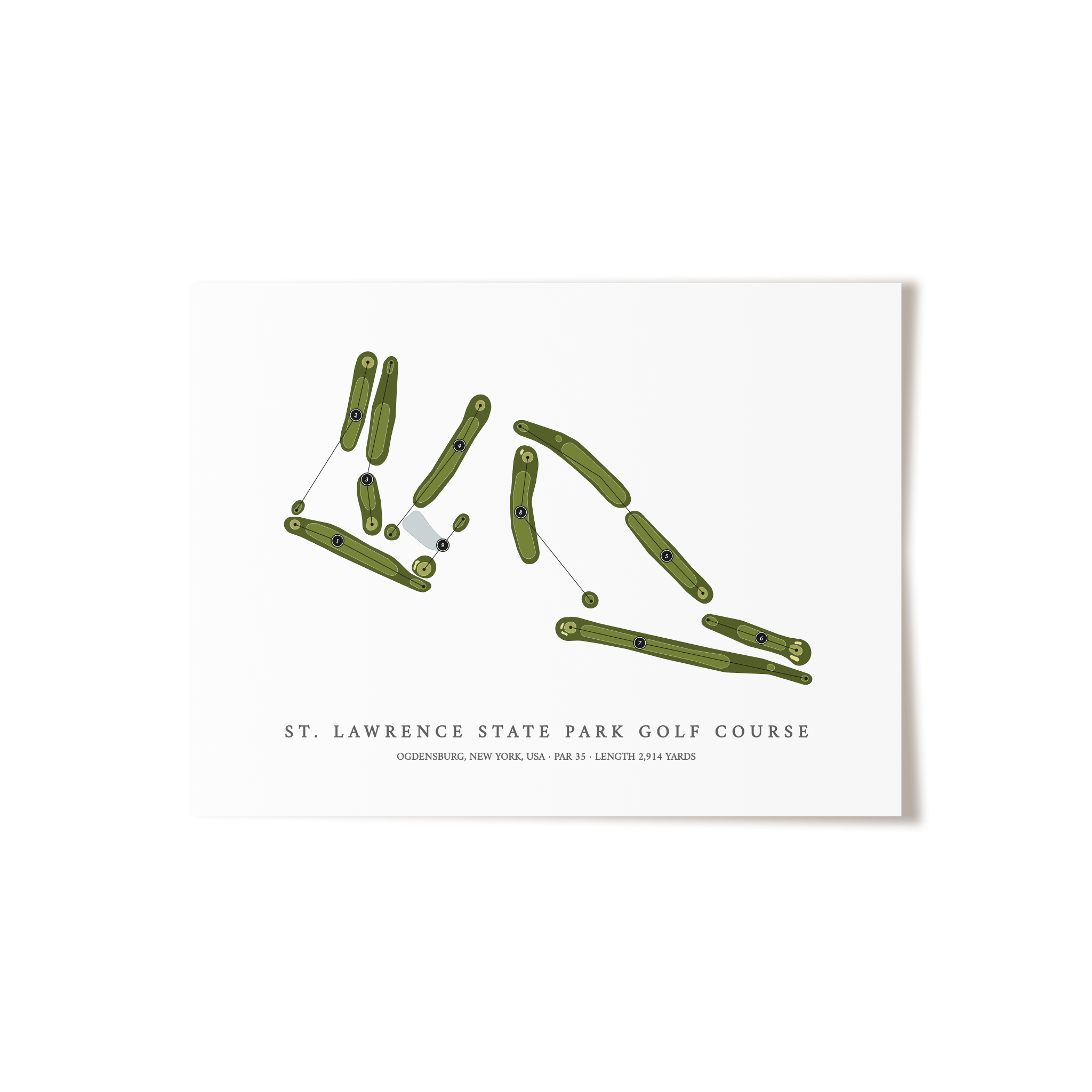 St Lawrence State Park Golf Course | Golf Course Map | Unframed